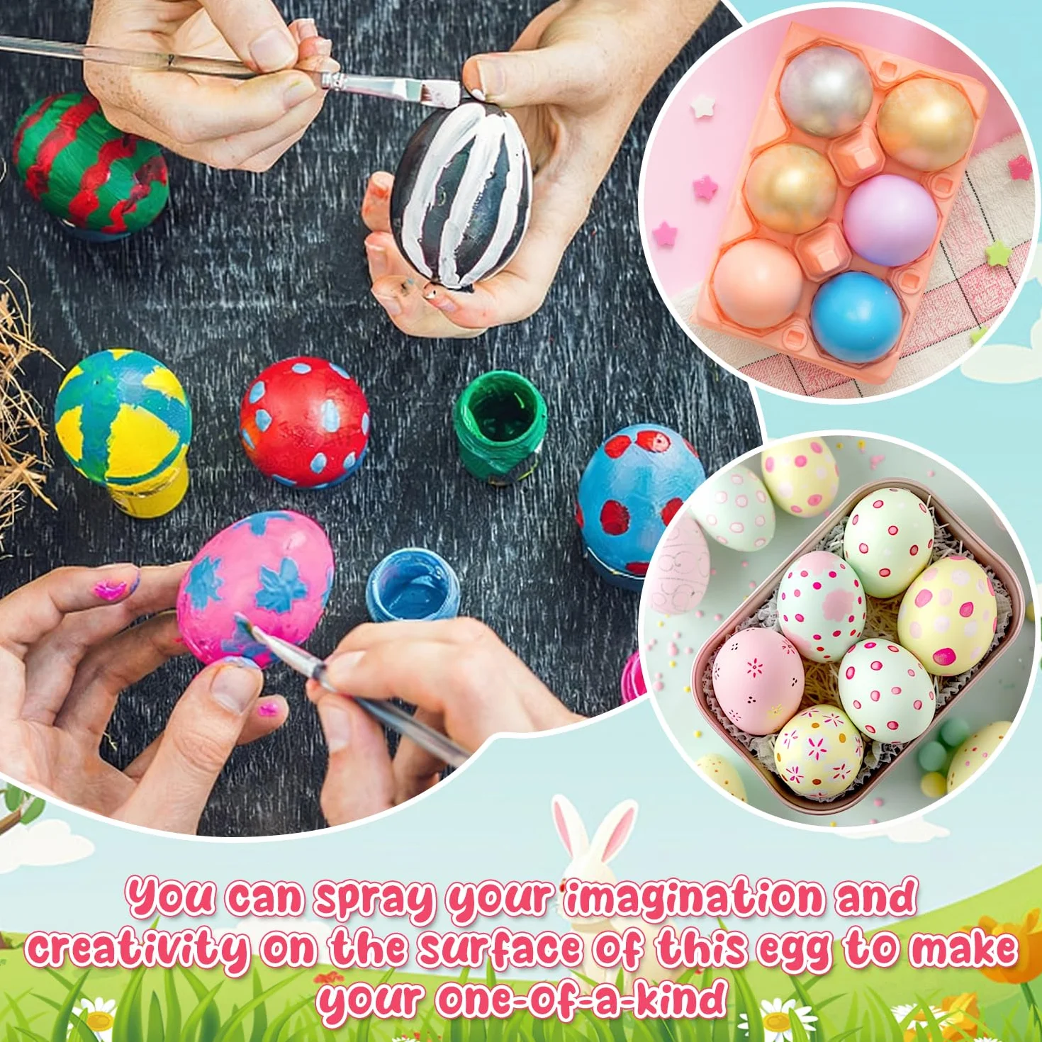 SULOLI Œufs de Pâques en Plastique 6cm Lot de 25 Décorations DIY