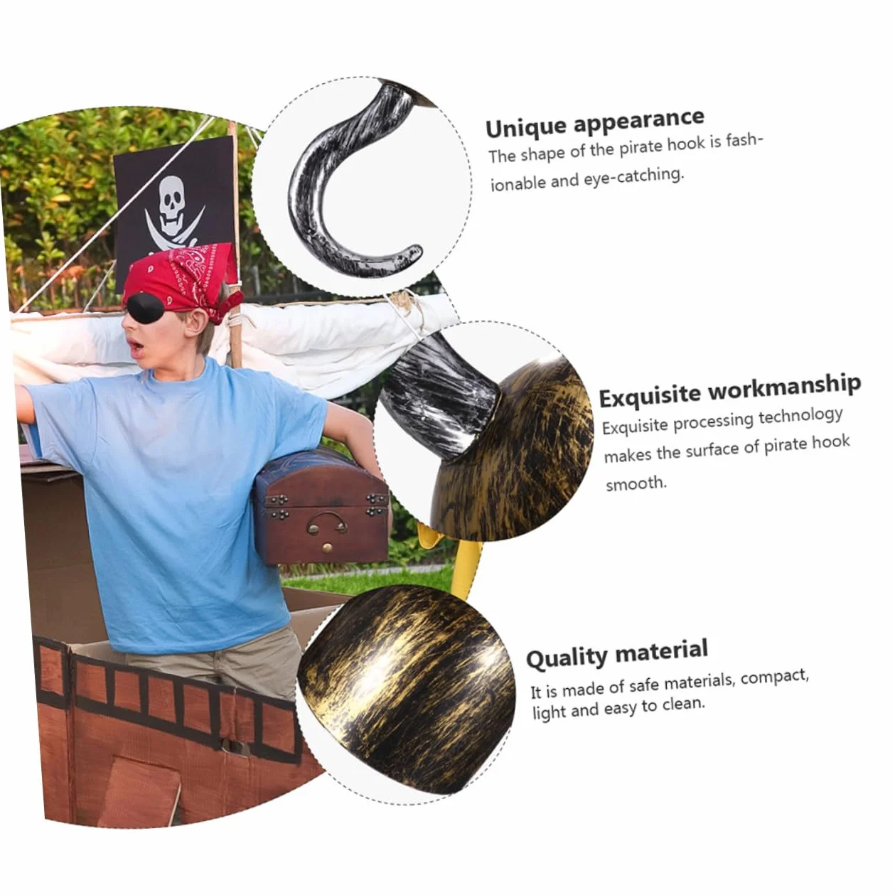 Hemobllo 6 Crochets de Pirate en Plastique Décoratifs pour Fête Cosplay et Déguisement