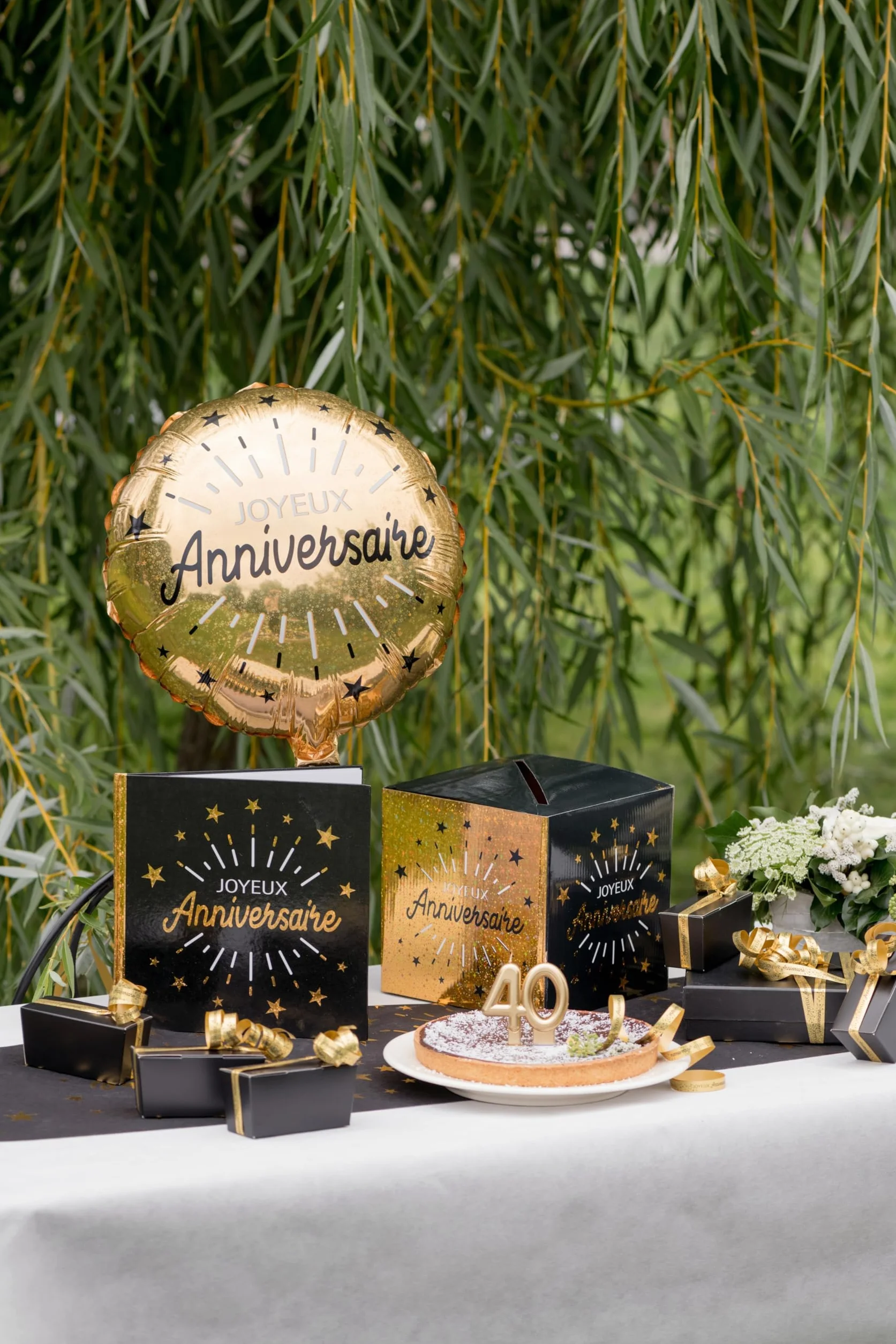 Santex mariage Livre d'or Joyeux Anniversaire étincelant, Noir/Or