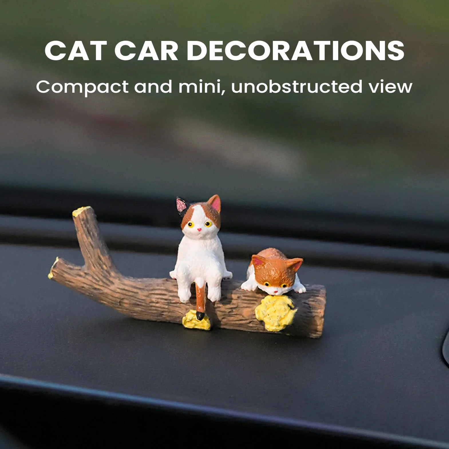 Mini Ornements De Chat En Résine Fabriqués À La Main 12PCS Décoration De Tableau De Bord De Voiture