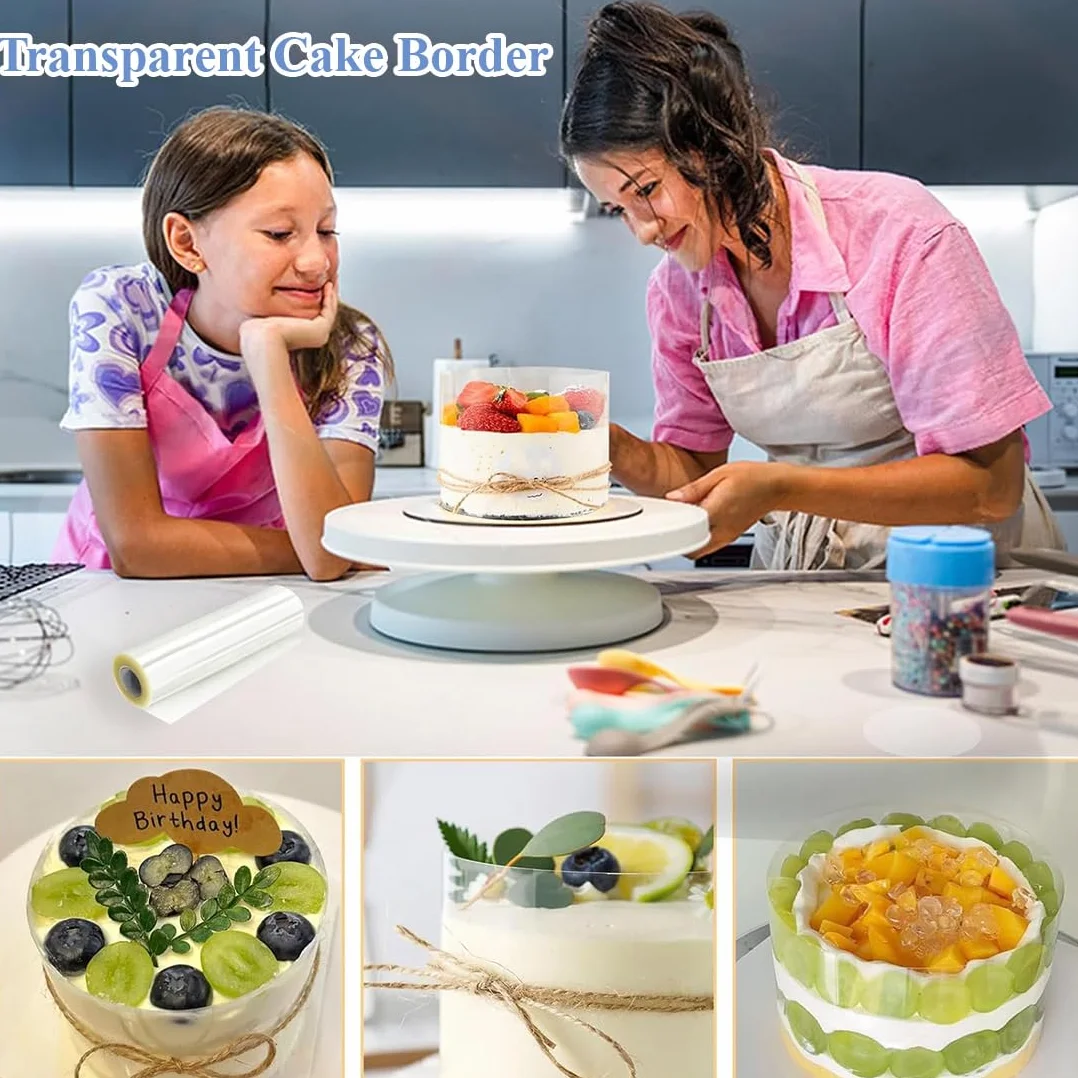 Rhodoid Patisserie Rouleaux Transparent 20cm x 10m Feuille Acétate Réutilisable pour Gâteaux
