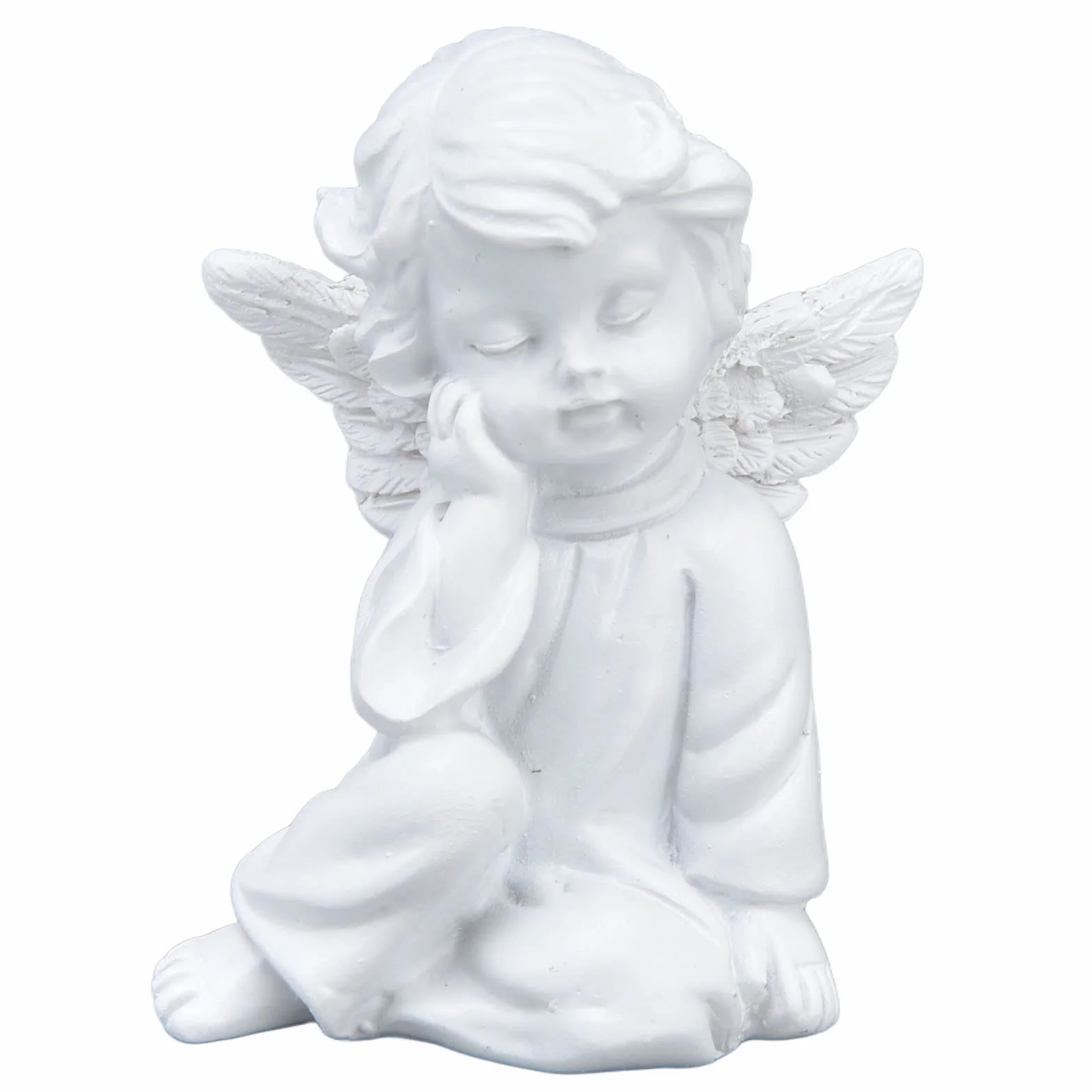 Statuette Ange Gardien Résine 6x5.5cm Décoration Intérieure Extérieure Cadeau Religieux Catholique