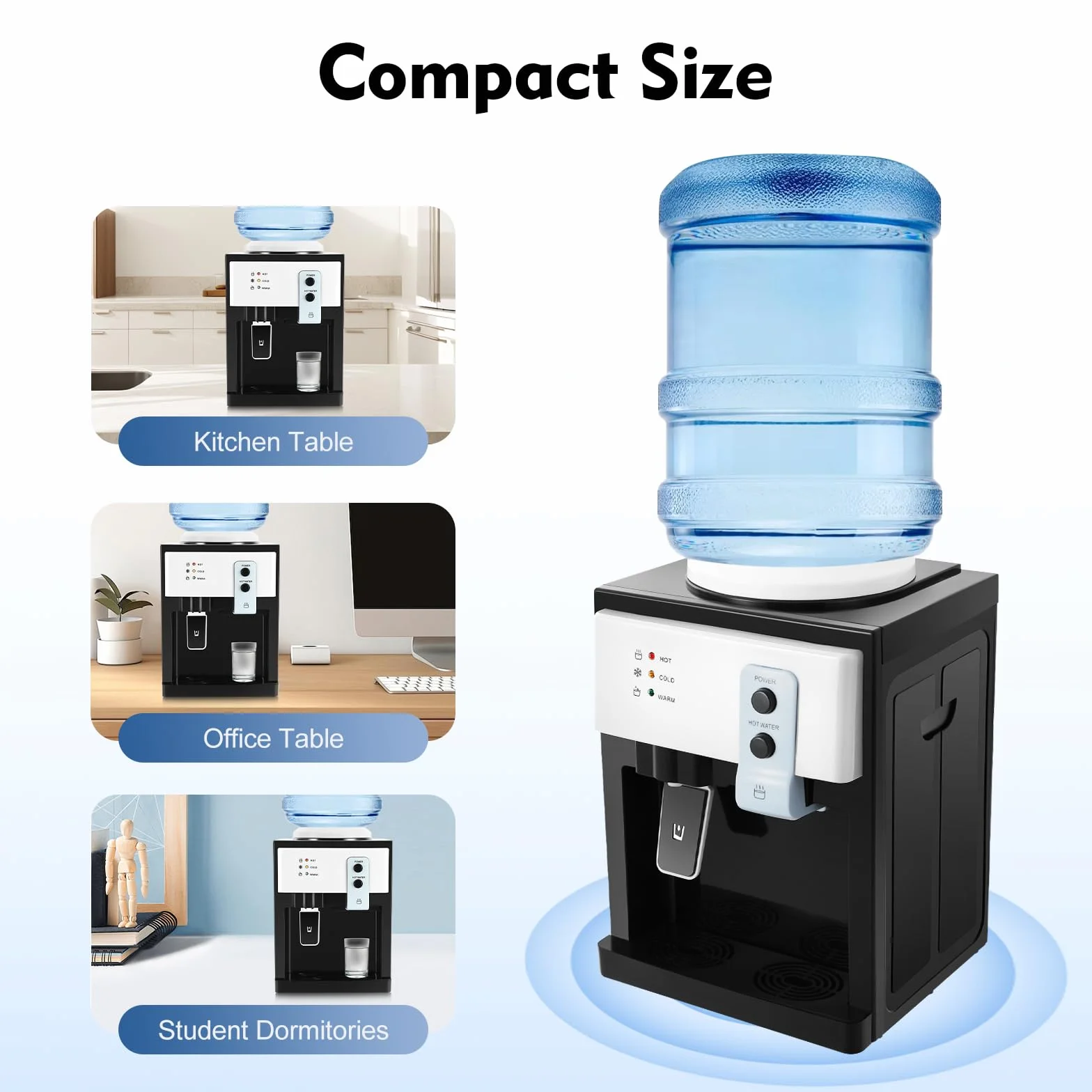 Distributeur d'eau électrique 550 W chaude et froide 5-18 L fontaine compacte
