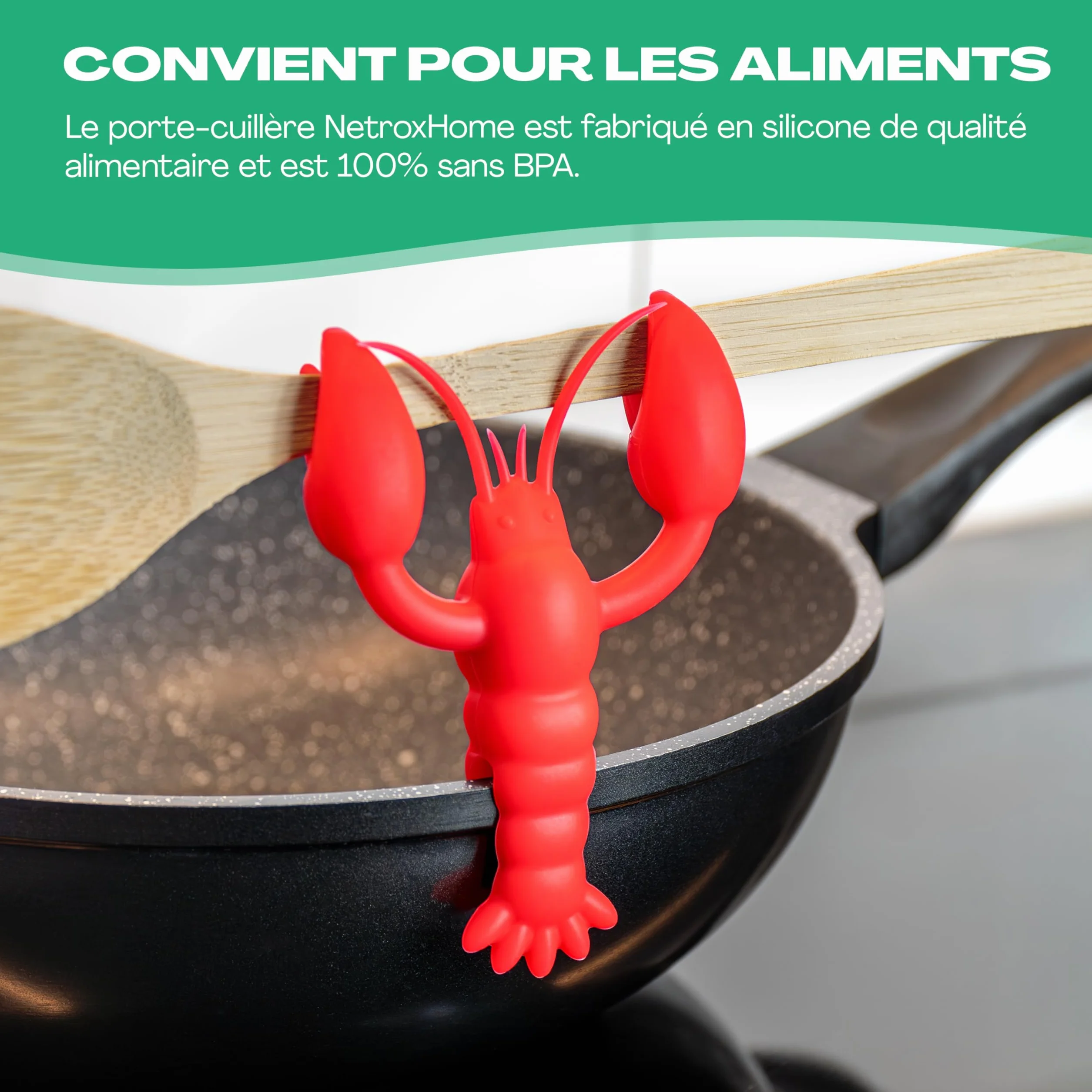Repose Cuillère Silicone Résistant à la Chaleur sans BPA Fixation Pot