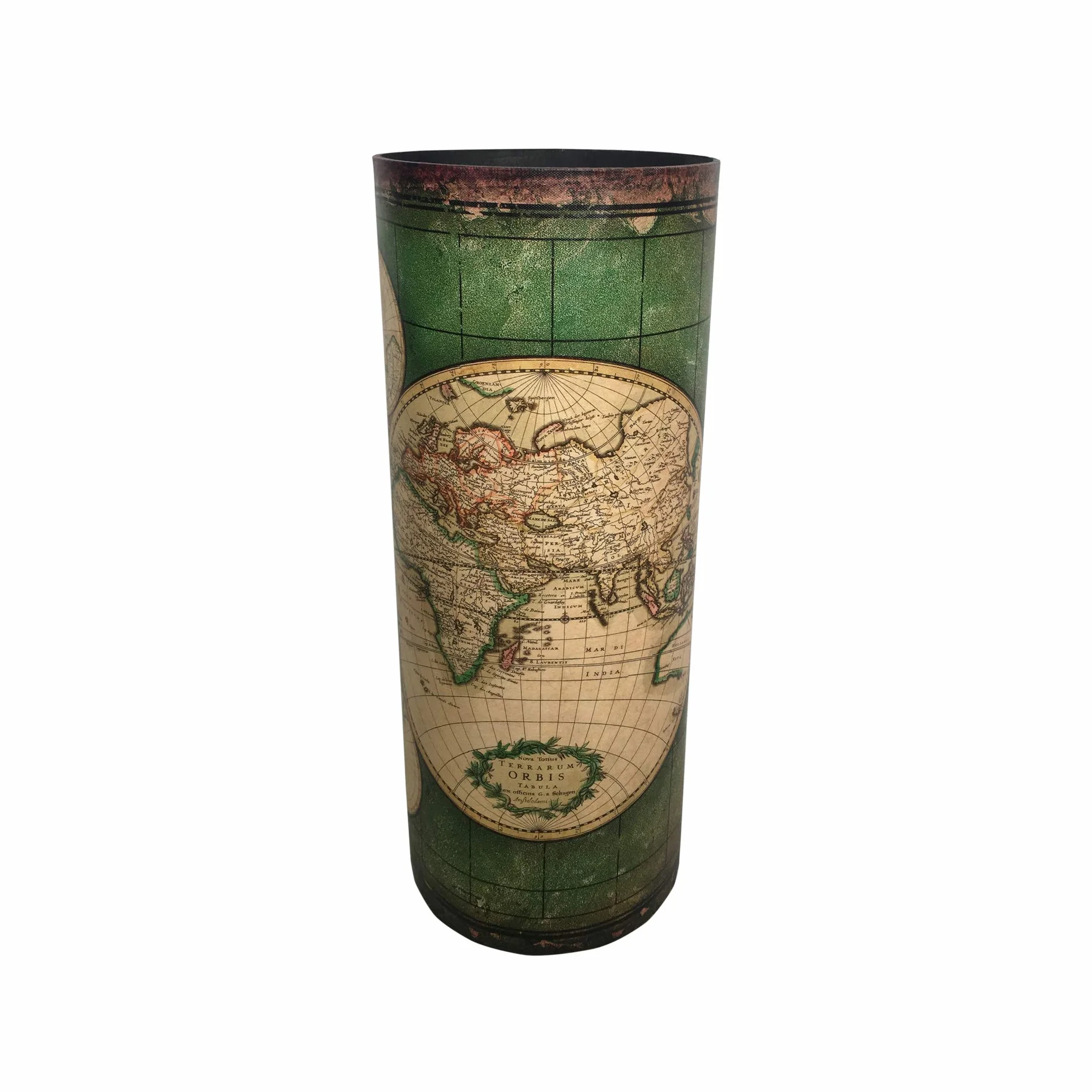 Rebecca Mobili Porte-Cannes de Marche Stockage de Parapluie Vert Beige Canvas 49,5 x 20 x 20 cm