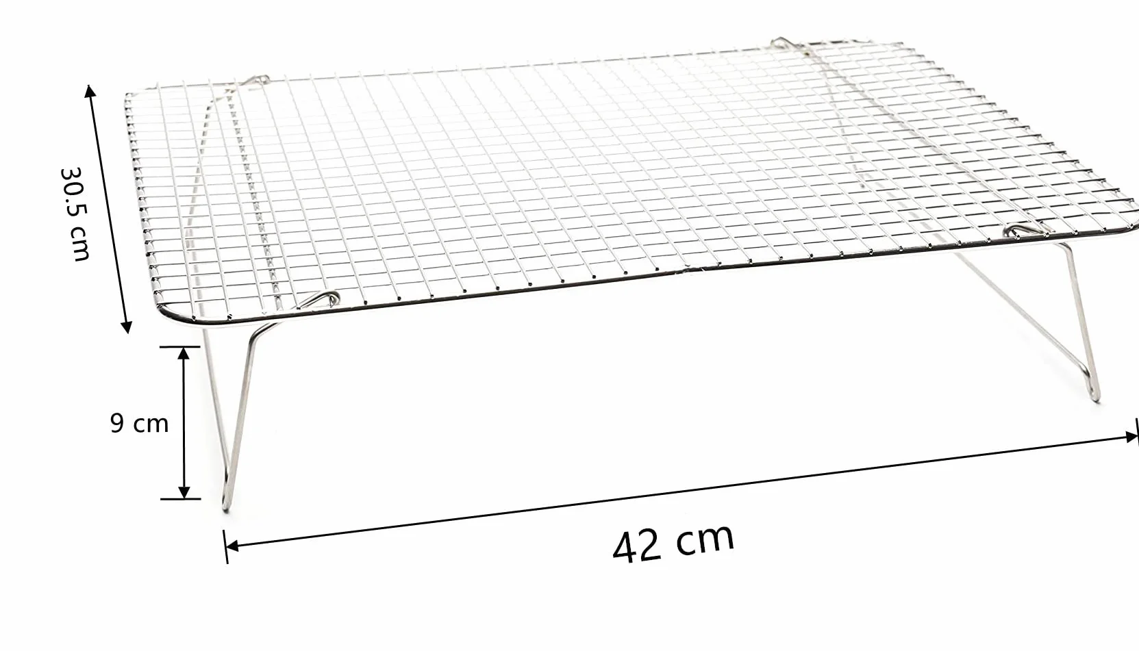 Tebery Lot de 3 grilles de refroidissement pliables en acier inoxydable 304 42 x 30,5 x 22 cm Argenté