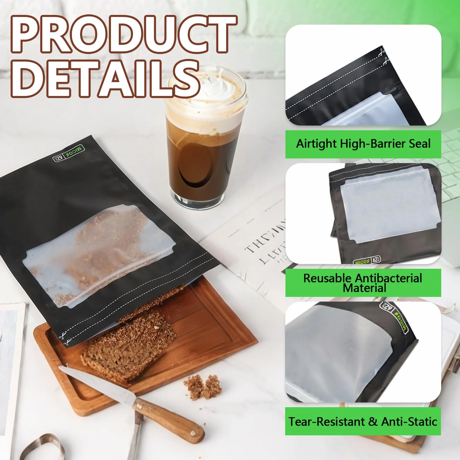 Terploc Sacs de Rangement Hermétiques Réutilisables Lot de 15 30g/85g/100g Anti-Odeur Protection UV