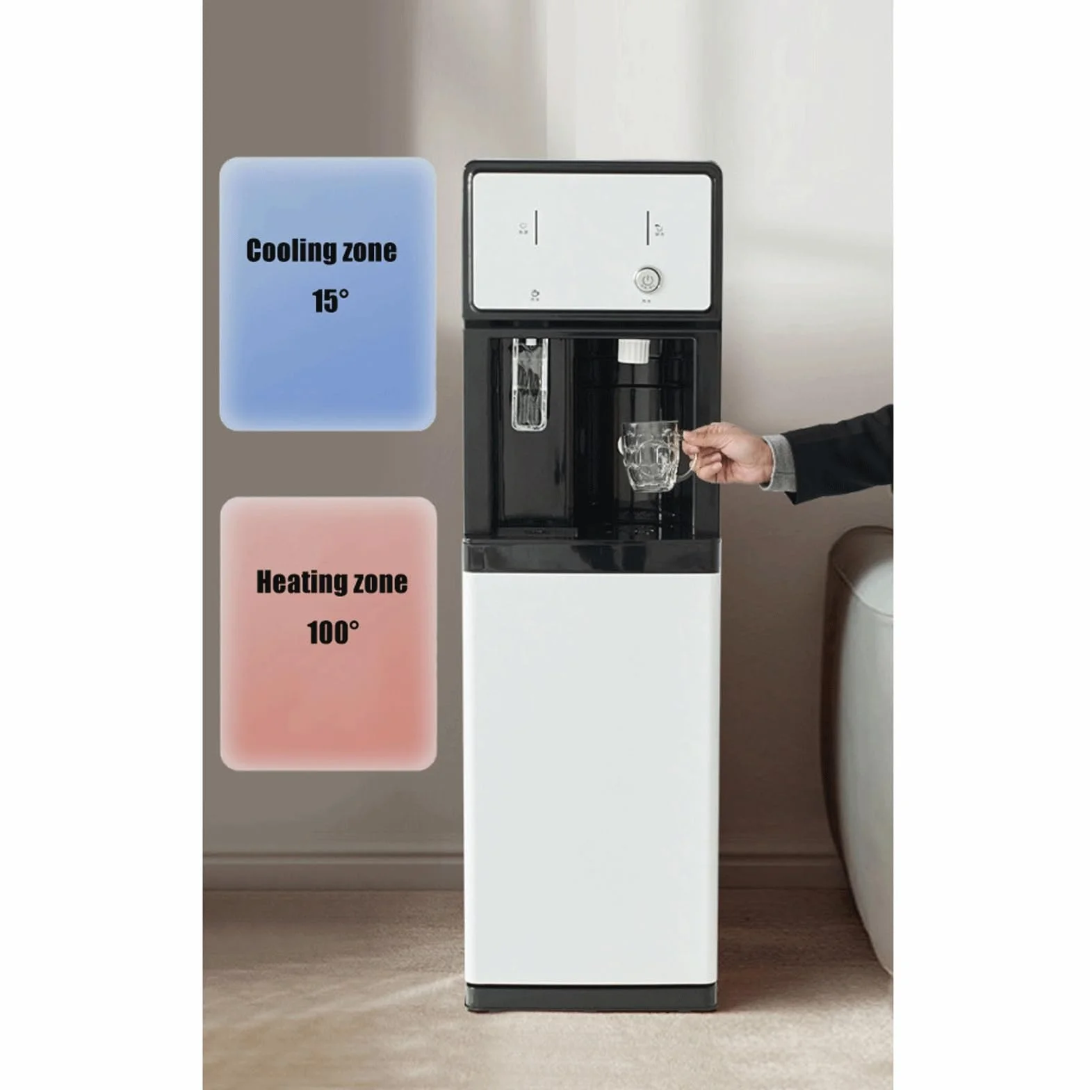 Refroidisseur d'eau Distributeur d'eau Autonome 220 V Fontaine À Eau Glacée Chaude Froide