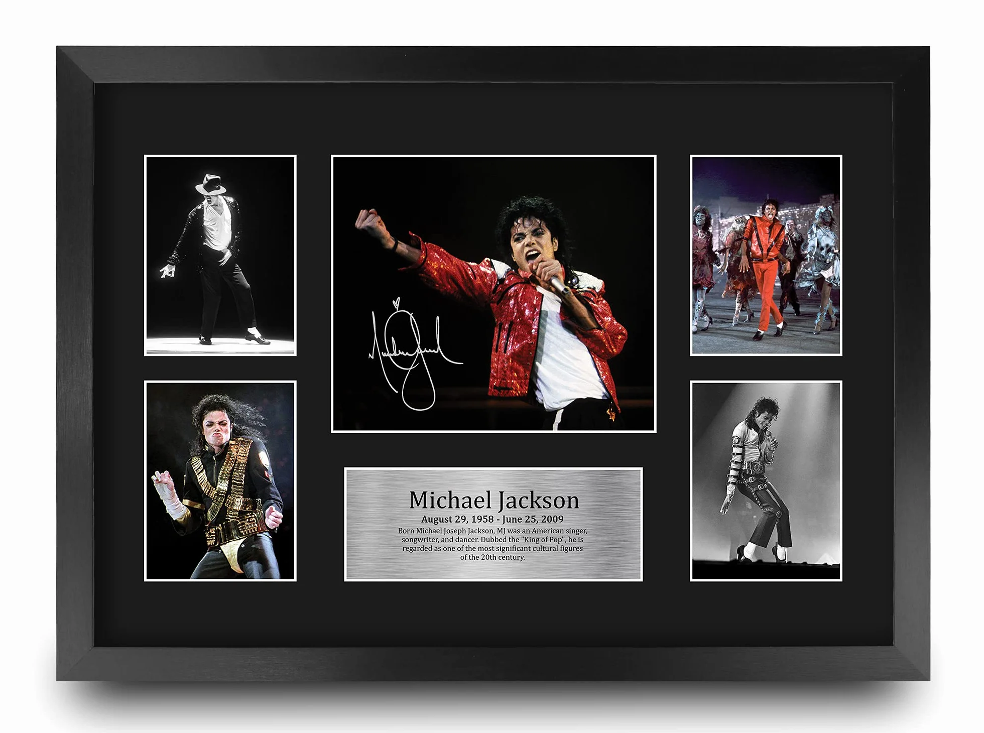 Michael Jackson Cadeaux Imprimé Signé Autographe Photo A3 Encadré