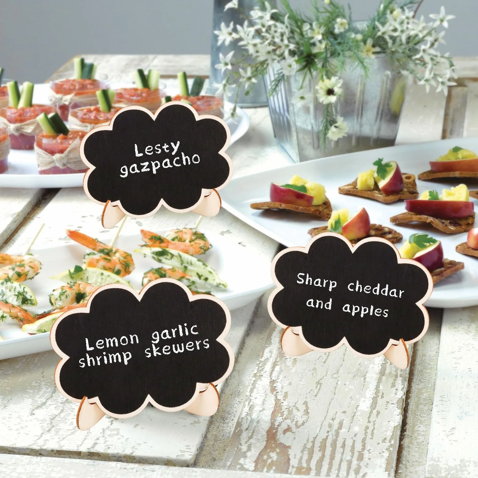 Tableau Noir en Bois avec Support 15 Pièces pour Mariage Buffet
