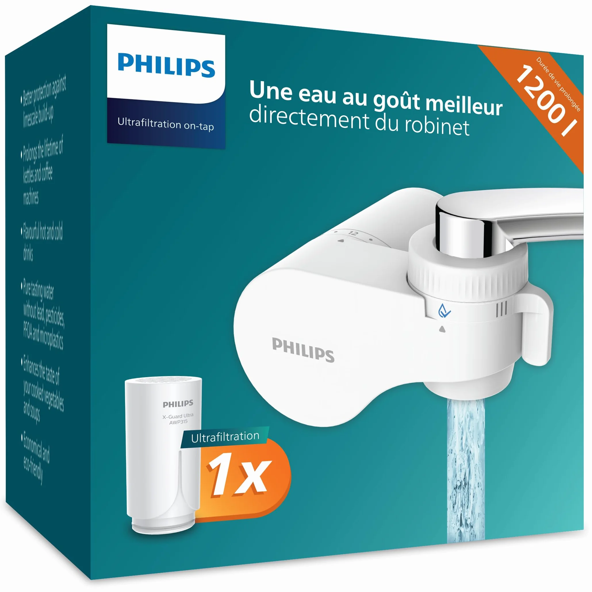 Philips Filtre sur robinet AWP3754/10 ULTRAFILTRATION 1.200 L