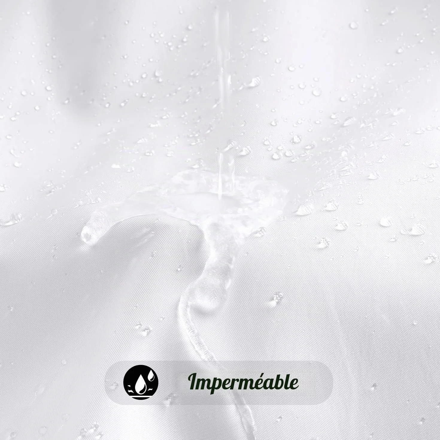 EurCross Rideau de douche 180x200 cm Blanc anti-moisissure imperméable lavable en machine