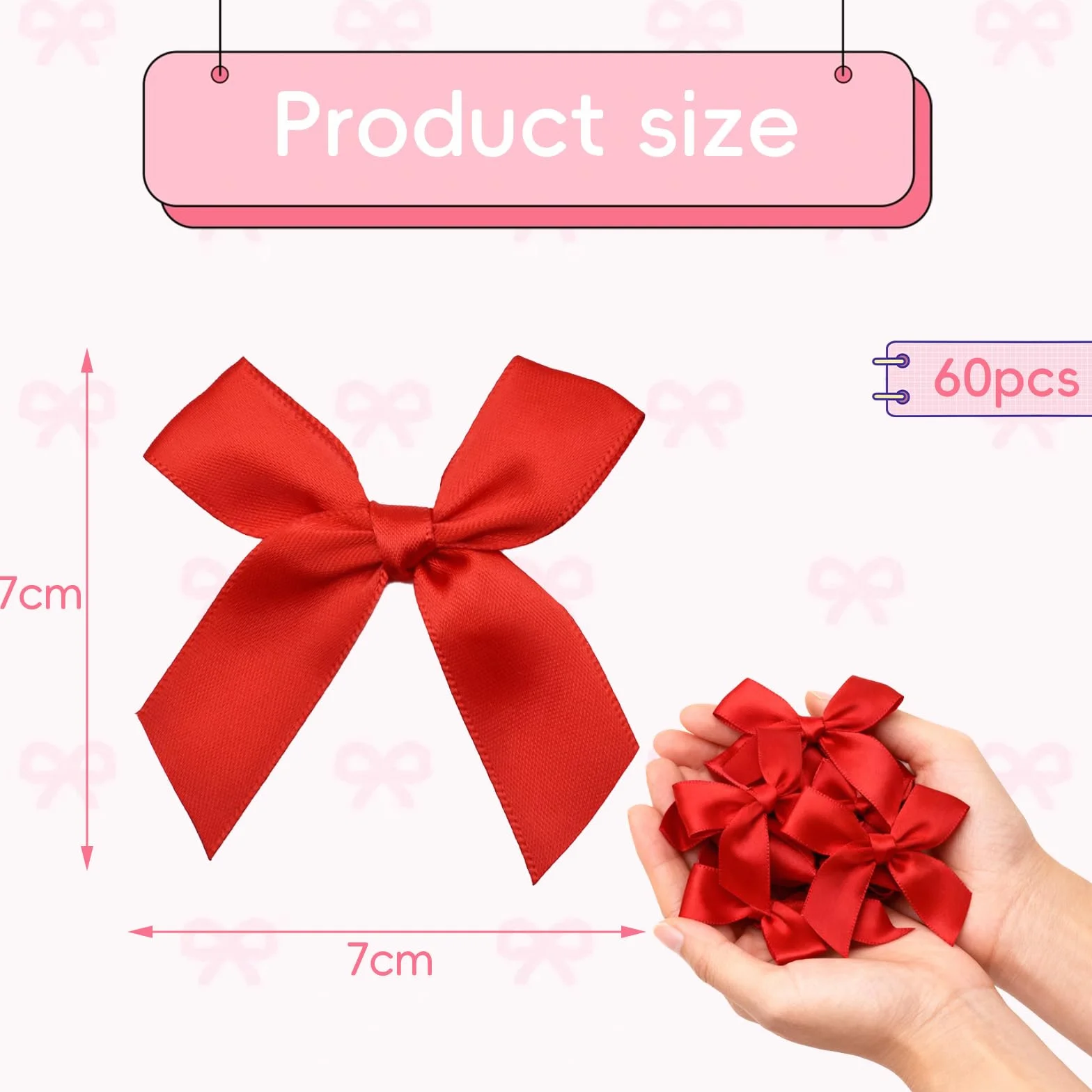 Noeuds Cadeau Rouges 60 Pièces, Petits Noeuds Décoratifs Faits Main pour Emballage Cadeau, Artisanat, Gâteaux