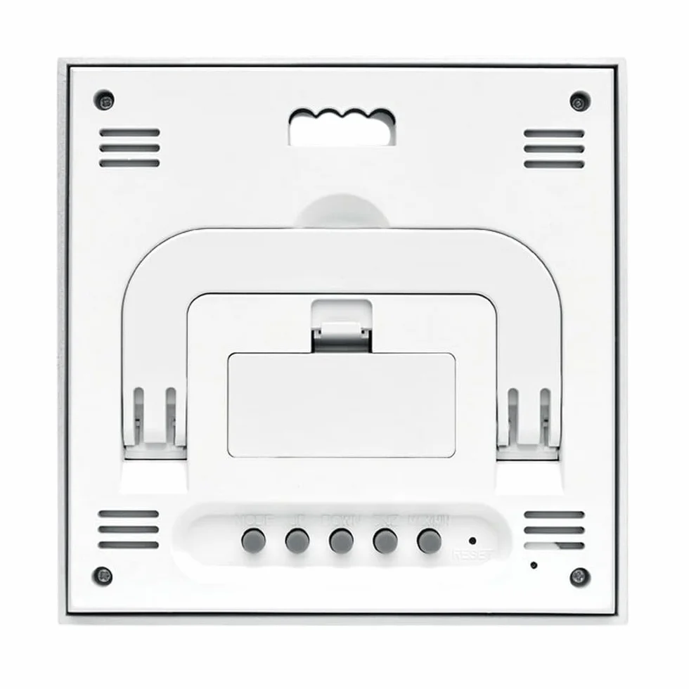 Thermomètre d'intérieur en bambou véritable, horloge numérique, hygromètre, station météo LCD avec calendrier et icône de confort