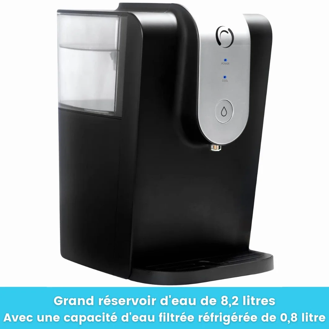 Aqua Optima Lumi Refroidisseur d'eau Filtré Distributeur d'eau de Comptoir 8,2 litres Noir Plastique