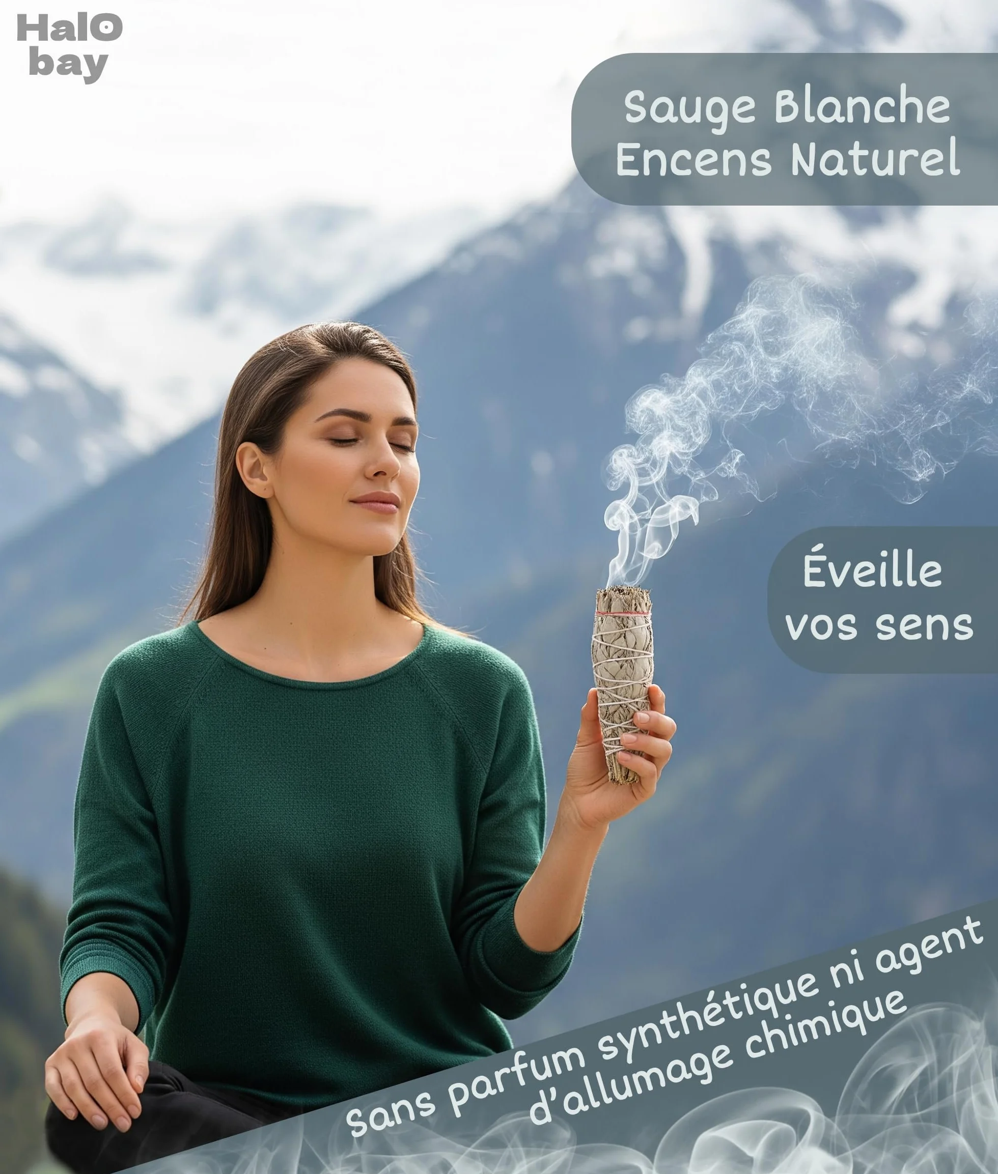 Sauge Blanche Bâton Encens Purification Naturel 10cm Rituel Méditation Yoga Salvia Apiana
