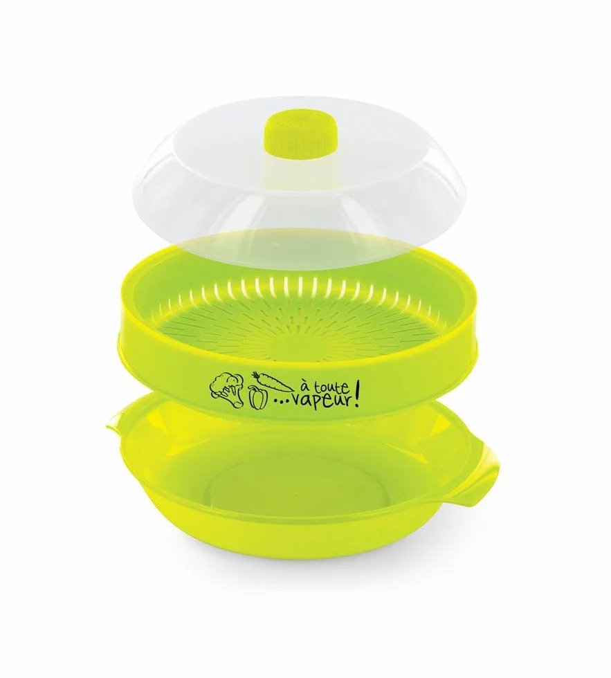 COOK CONCEPT KC21541 Cuit Vapeur avec Etage Spécial Four à Micro Ondes, Cuiseur Cuisine, 1.2 L