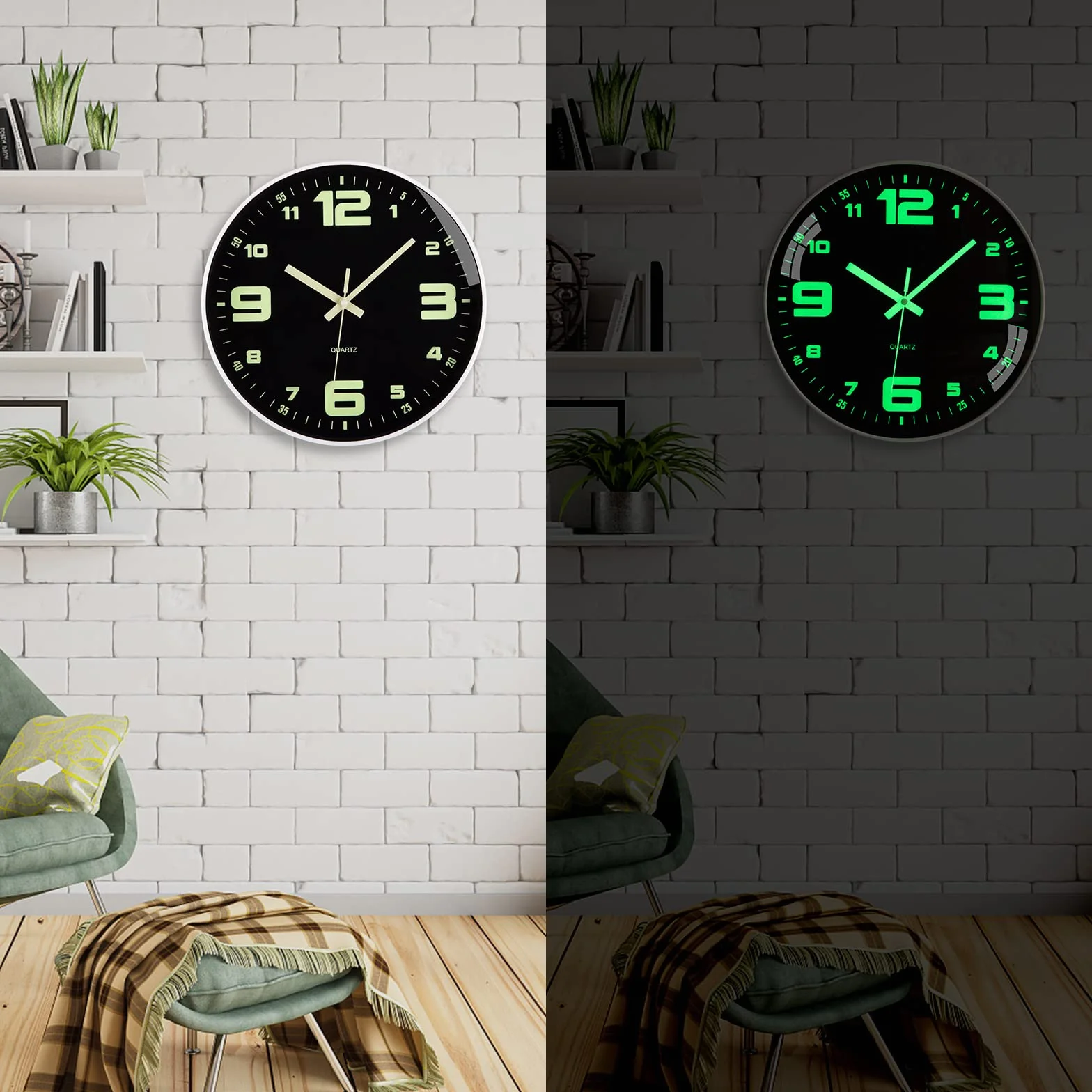 ACCSHINE Horloge Murale Numérique Silencieuse 25 cm Design Moderne