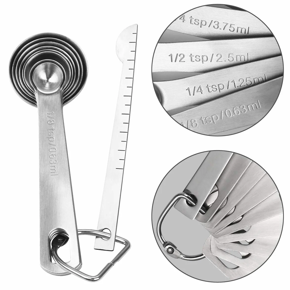 Vicloon Cuillères Doseuses en Acier Inoxydable Lot de 9 Cuillère Doseuse