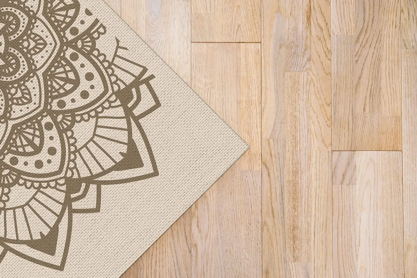 Tapis Vinyle Mandala Marrom 60x100 cm Deco Maison