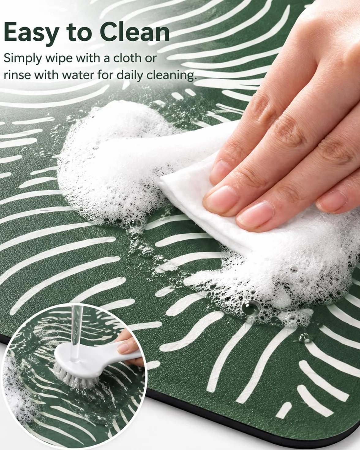 Tapis de Toilette Forme de U Absorbant en Diatomite Antidérapant Séchage Rapide pour Salle de Bain 55x50cm