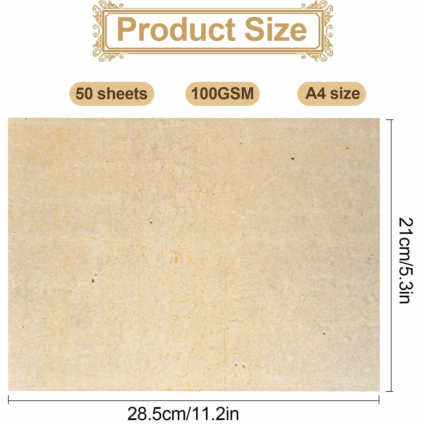 Papier parchemin vintage A4 100 g/m² Lot de 50 feuilles pour imprimantes et loisirs créatifs