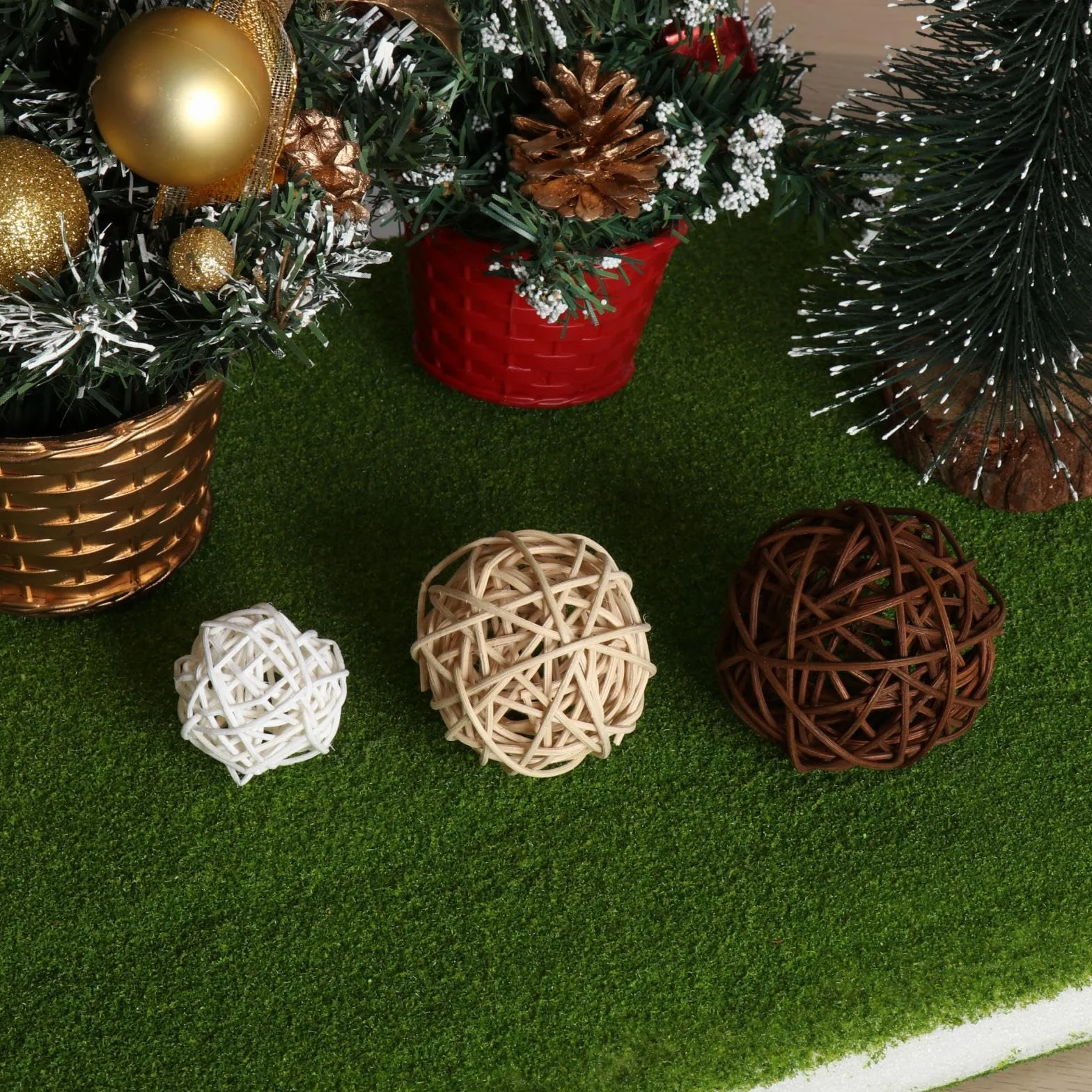 Boules décoratives en rotin Naturel Lot de 10 pièces 3 cm Remplissage pour Vase décoration intérieure