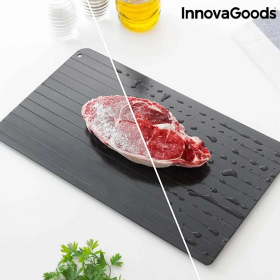 Plaque de Décongélation Rapide InnovaGoods Qheat Anti-Adhérente 35x20.5x1 cm Métal