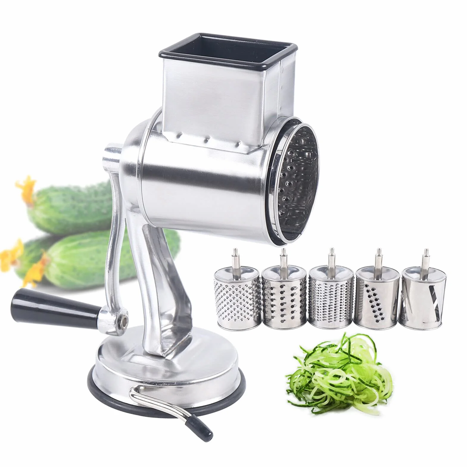 Moulin à tambour en acier inoxydable 5 tambours broyeur manuel pour pommes de terre fruits légumes
