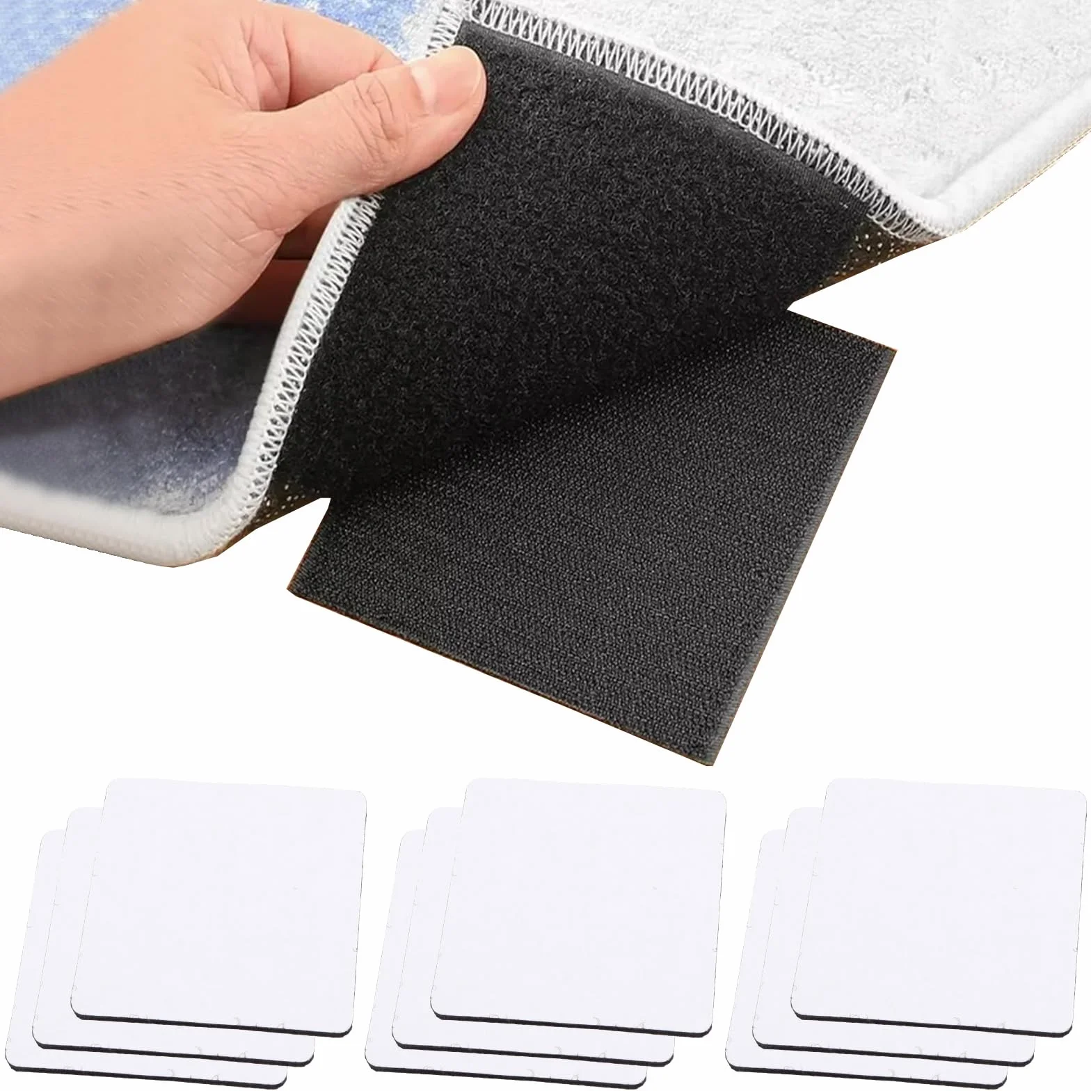 MINGBOLIN Anti Dérapant Tapis 10 Pièces – Adhésifs Réutilisables pour Parquet, Fixation Sûre sur Sol Lisse, Protection Sol