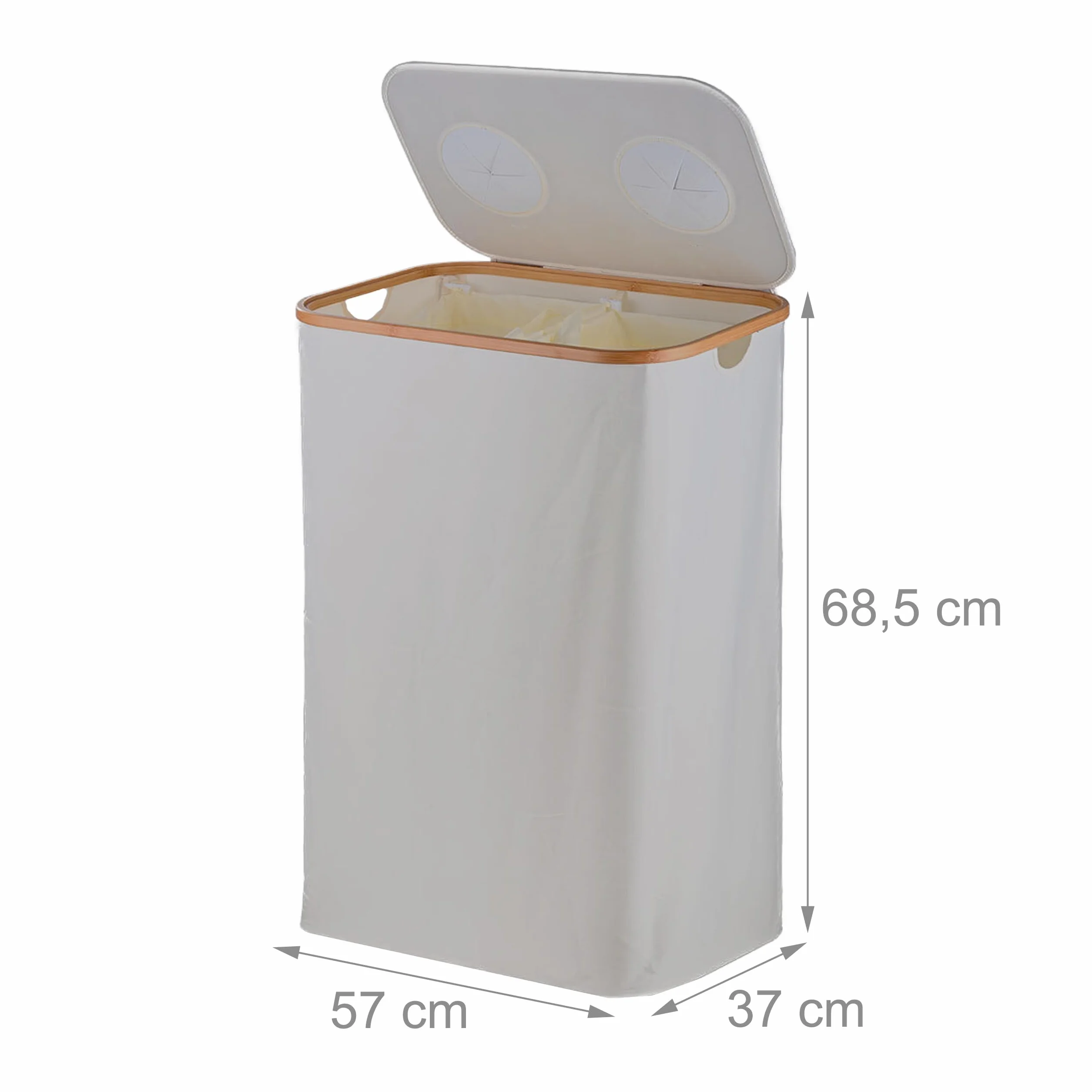 Relaxdays Récipient de Collecte des Bouteilles 140 L 60 Bouteilles 2 Sacs Amovibles Beige