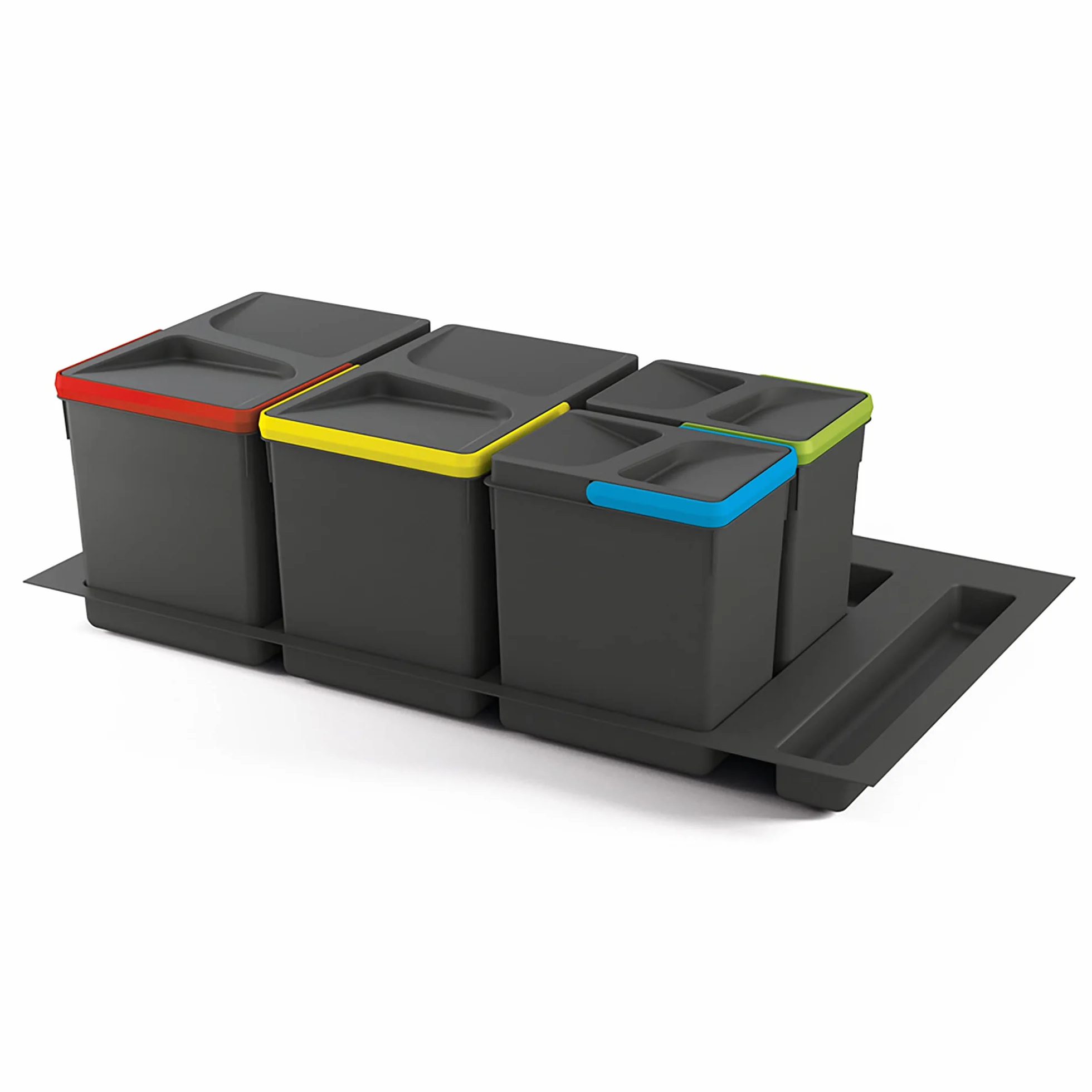 Emuca Poubelles pour tiroir bacs hauteur 266mm base 90cm recyclage
