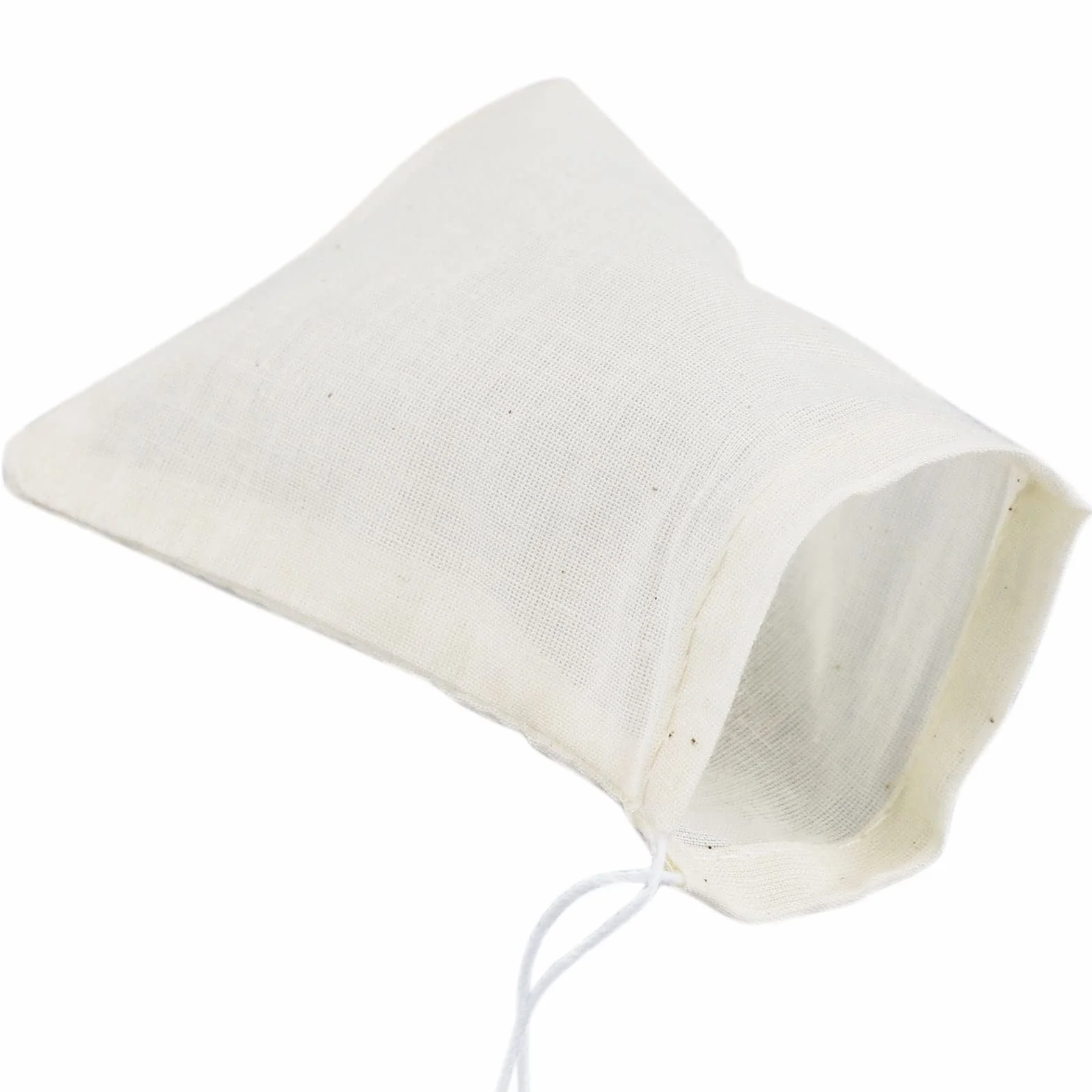 Sacs en mousseline de coton avec cordon de serrage 10 x 8 cm, lot de 50, réutilisables pour thé café épices