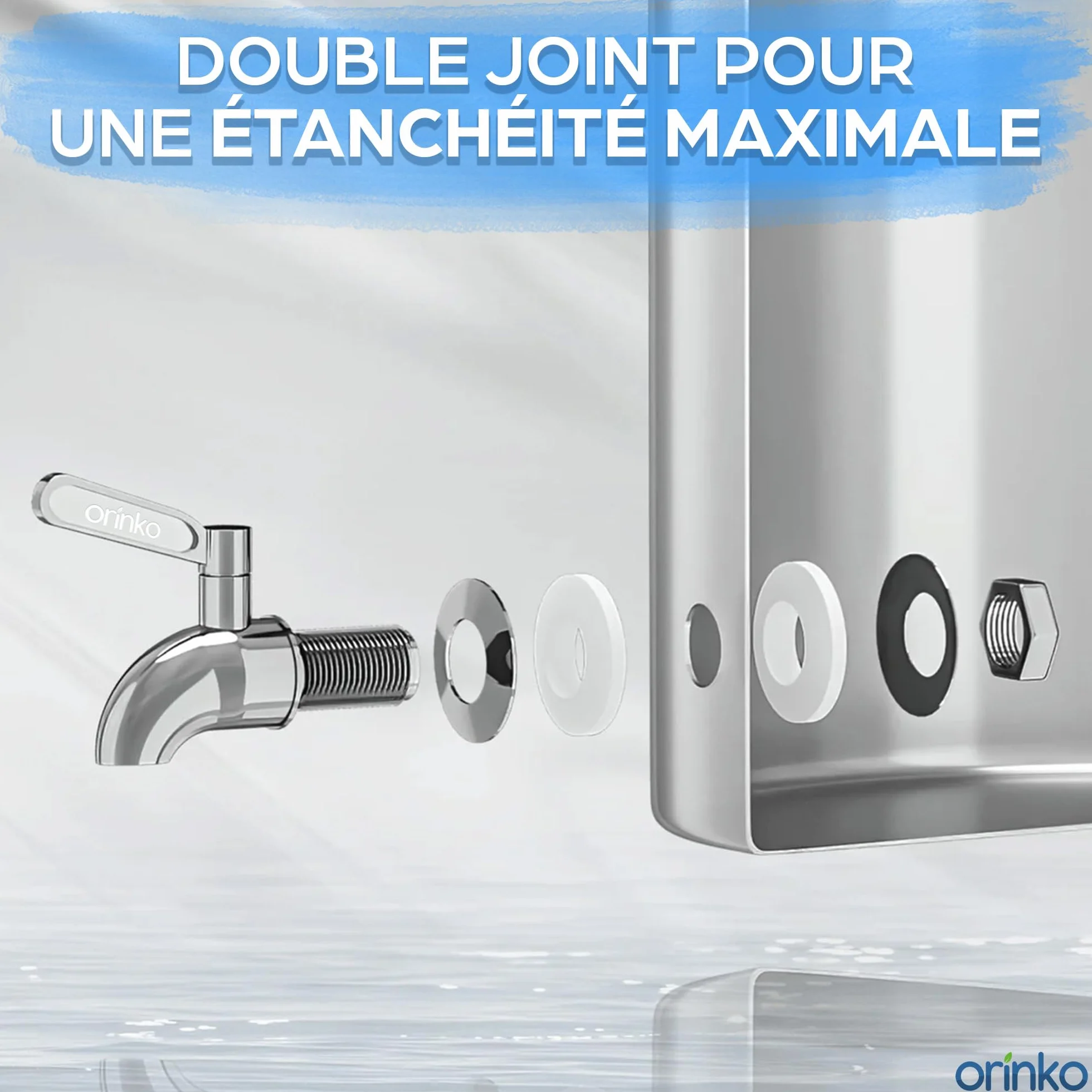 ORINKO Robinet Fontaine à Eau Inox 304 Remplacement pour Filtre Berkey Accessoire Purification Sans Plomb