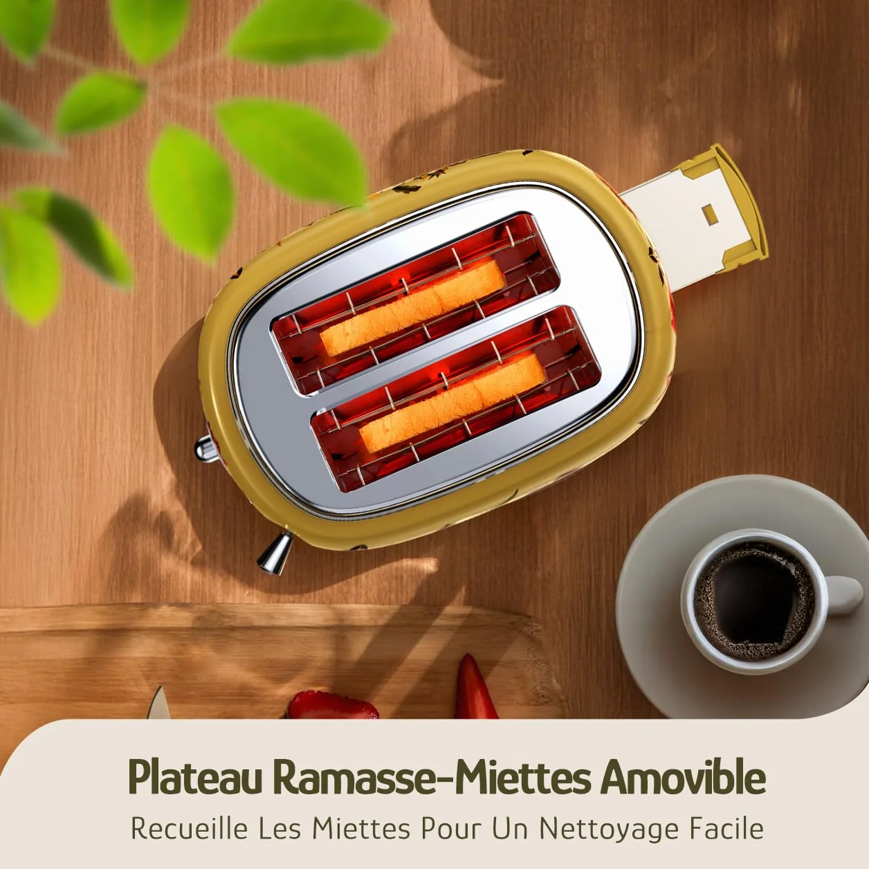Hazel Quinn x Eduardo Recife Ensemble Bouilloire et Grille-Pain, Bouilloire 1,7 L Acier Inoxydable, Grille-Pain Vintage 2 Fentes