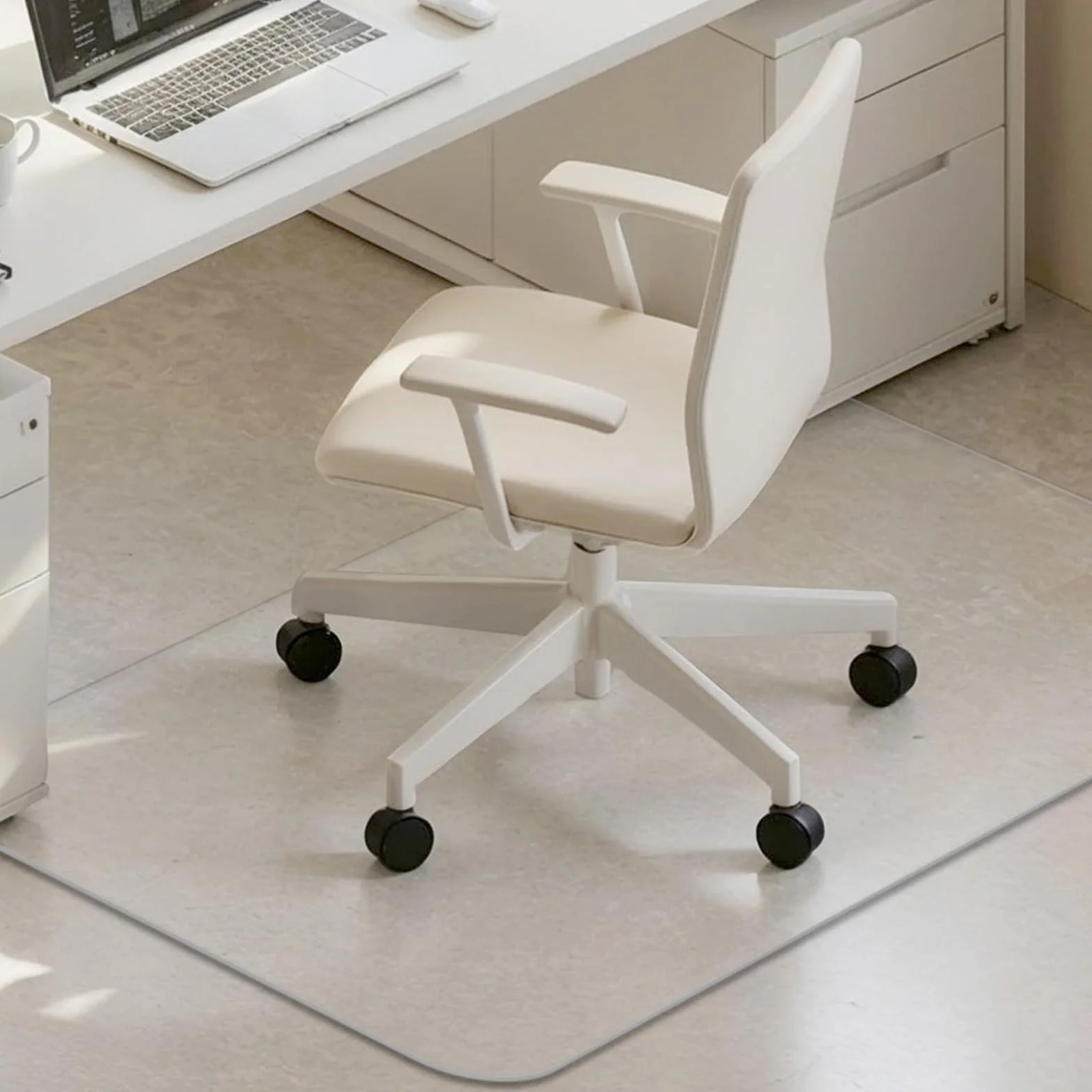 COSYLAND Tapis Chaise de Bureau Effet Givré 90x120cm Antidérapant Protège-Parquet