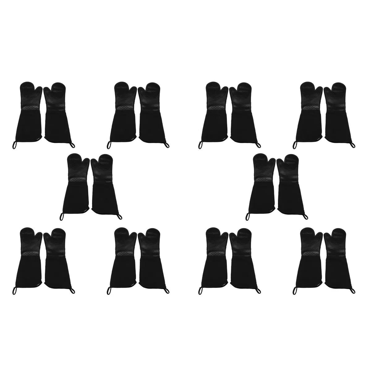 Lot de 20 gants de cuisine extra longs de qualité commerciale résistants à la chaleur avec doublure en coton matelassé