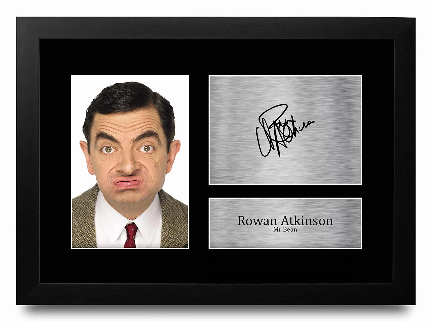 Mr Bean Cadeaux Imprimé Signé Autographe Photo A4 Encadré
