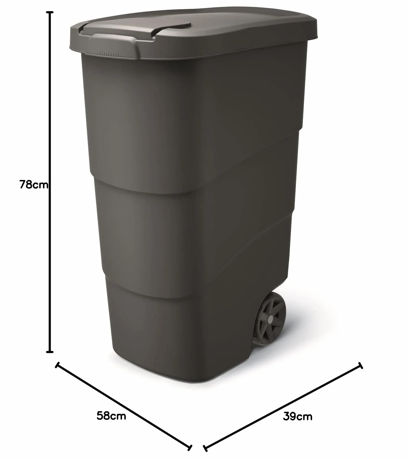 Prosperplast Keden Wheeler Poubelle à roulettes 90 l noir