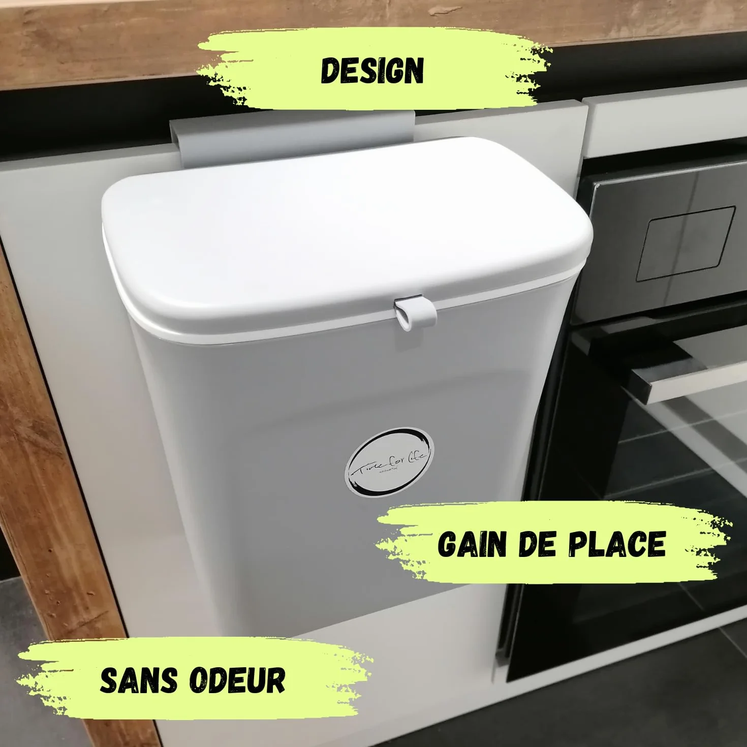 Poubelle Compost Cuisine 9L avec Couvercle - Seau Compost sous Evier