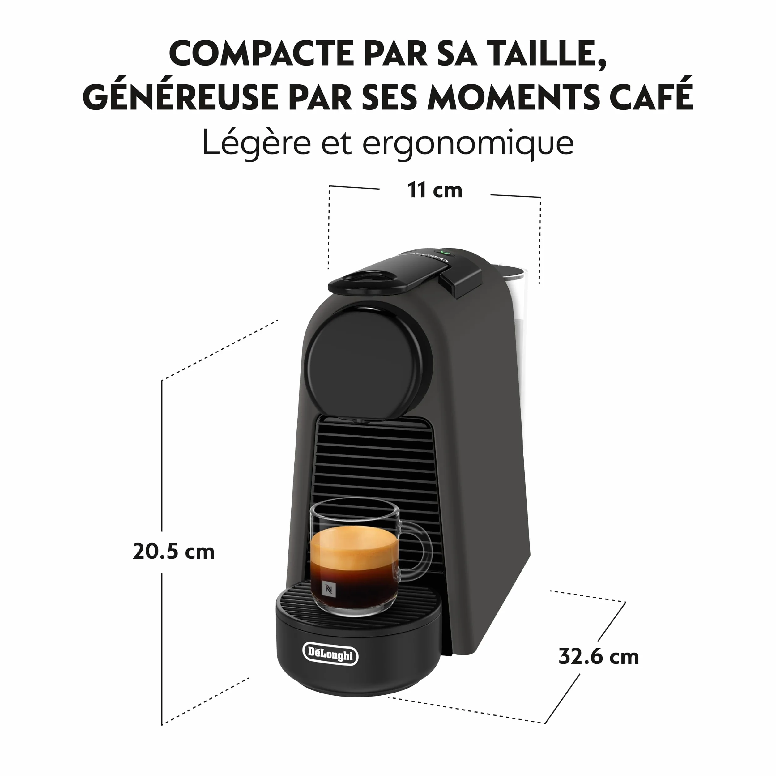De'Longhi Nespresso Essenza Mini Machine à Café à Capsules, Pression 19 Bars, Noir Mat (EN85.BKMT)