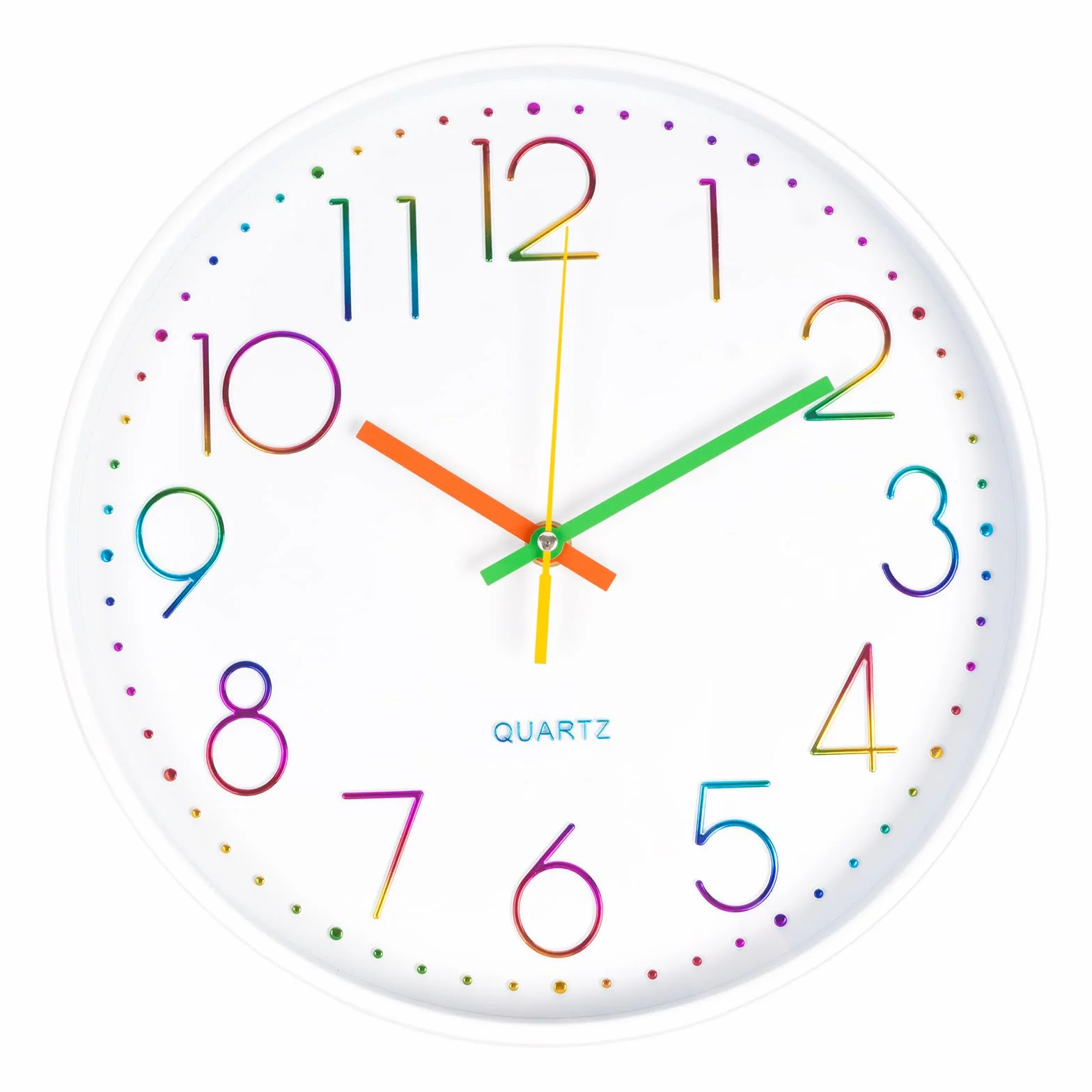 CIMOYBAI Horloge Murale 30cm Silencieuse Chiffres 3D Moderne Bureau Salon Cuisine (Blanco-E)