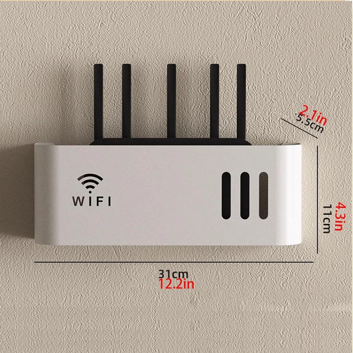 Support mural Sto Box FreestandiRouter pour modem nizer à domicile et bureau avec armoire de routeur sans fil Cabment (blanc)