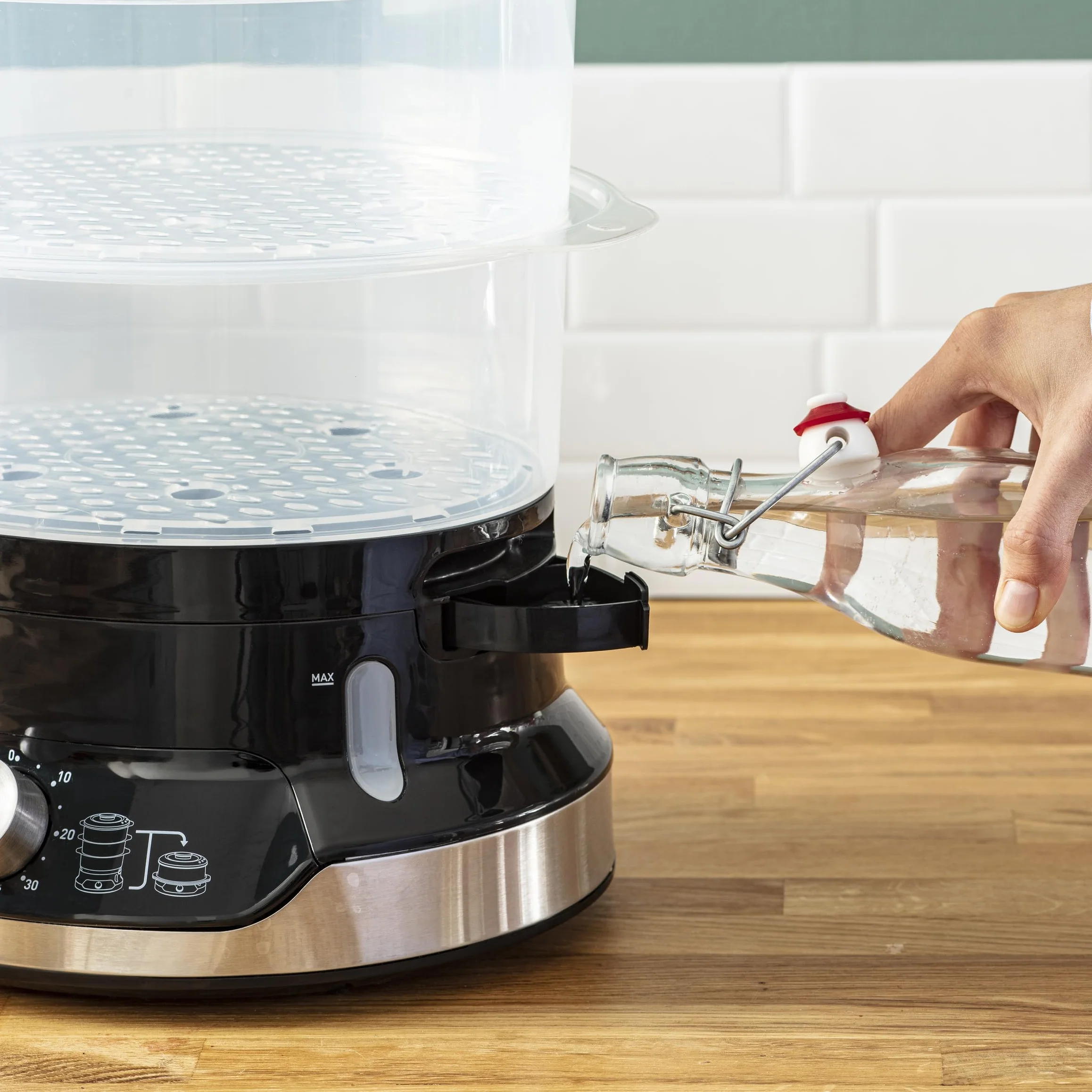 Seb Ultracompact Cuiseur Vapeur 9 L 800 W 3 Bols Empilables Minuteur 60 min Arrêt Automatique VC204800