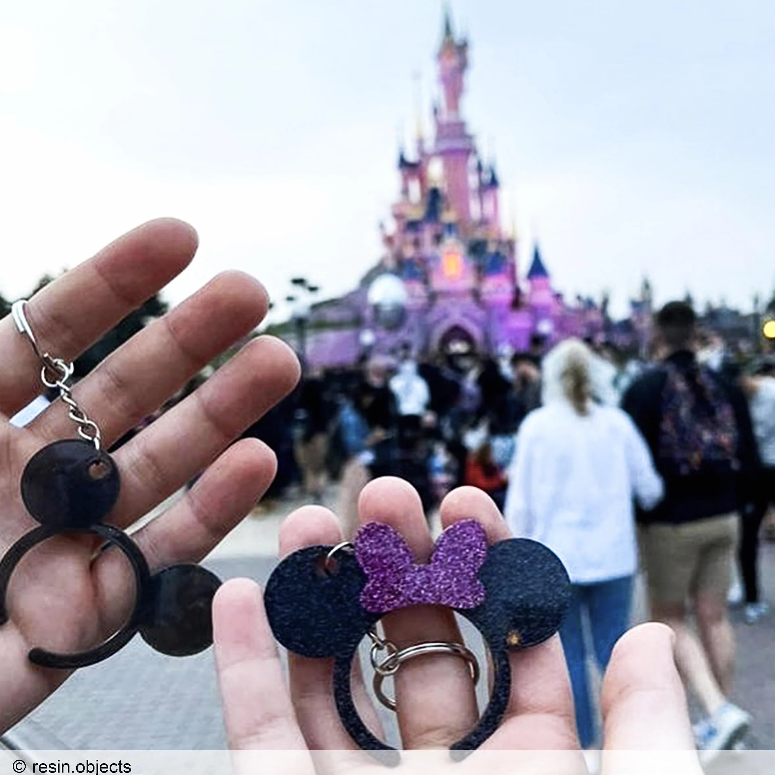 Moule en silicone pour résine époxy Mickey et Minnie Mouse - Créez des porte-clés Disney, étiquettes pour enfants, pendentifs et bijoux DIY