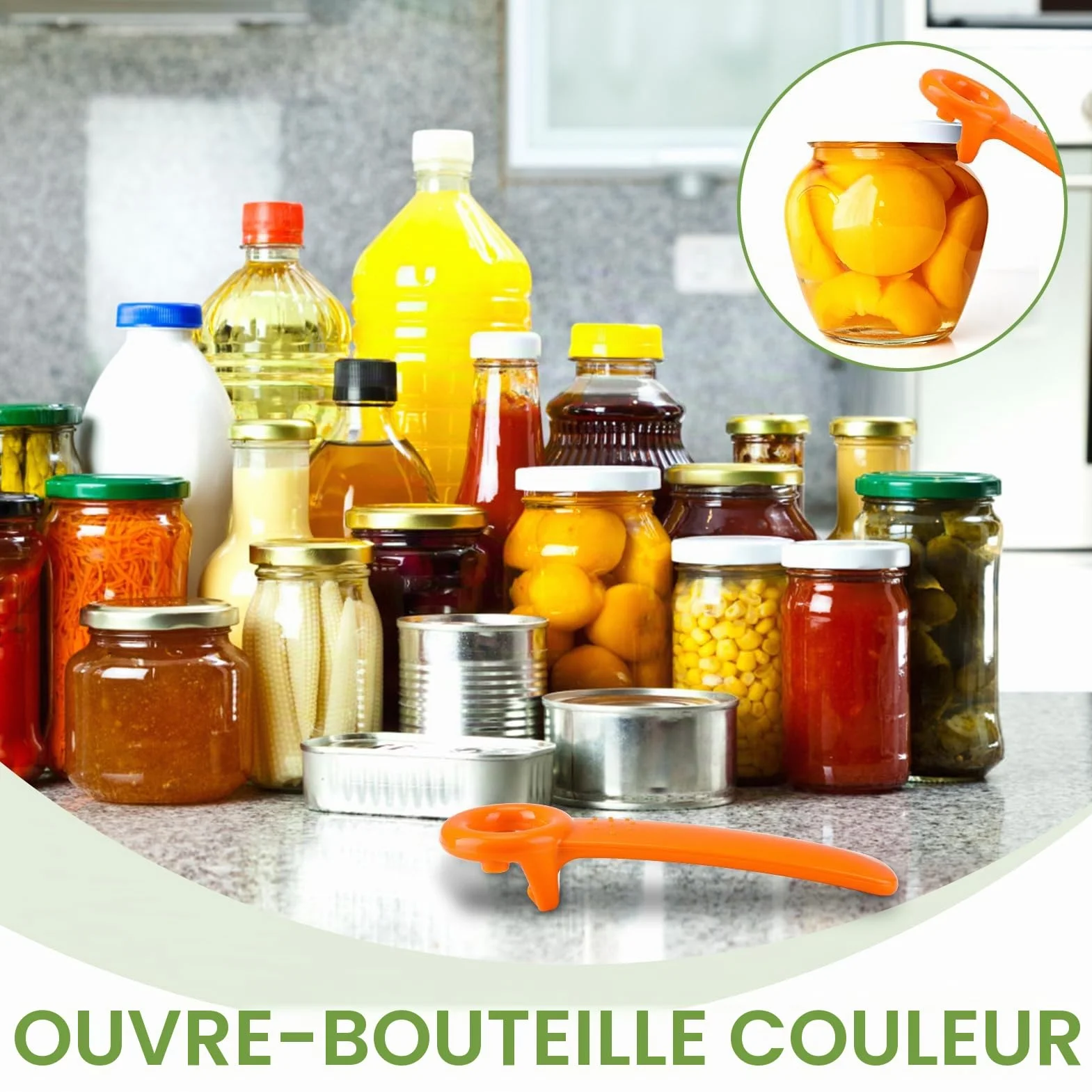 Ouvreur Bocal 2 Pièces Manuel ABS pour Bocaux Boîtes Cuisine Restaurant Bouteilles Canettes