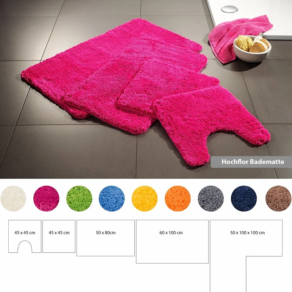 PANA Tapis de Bain Moelleux Antidérapant Lavable 50x80 cm Rose