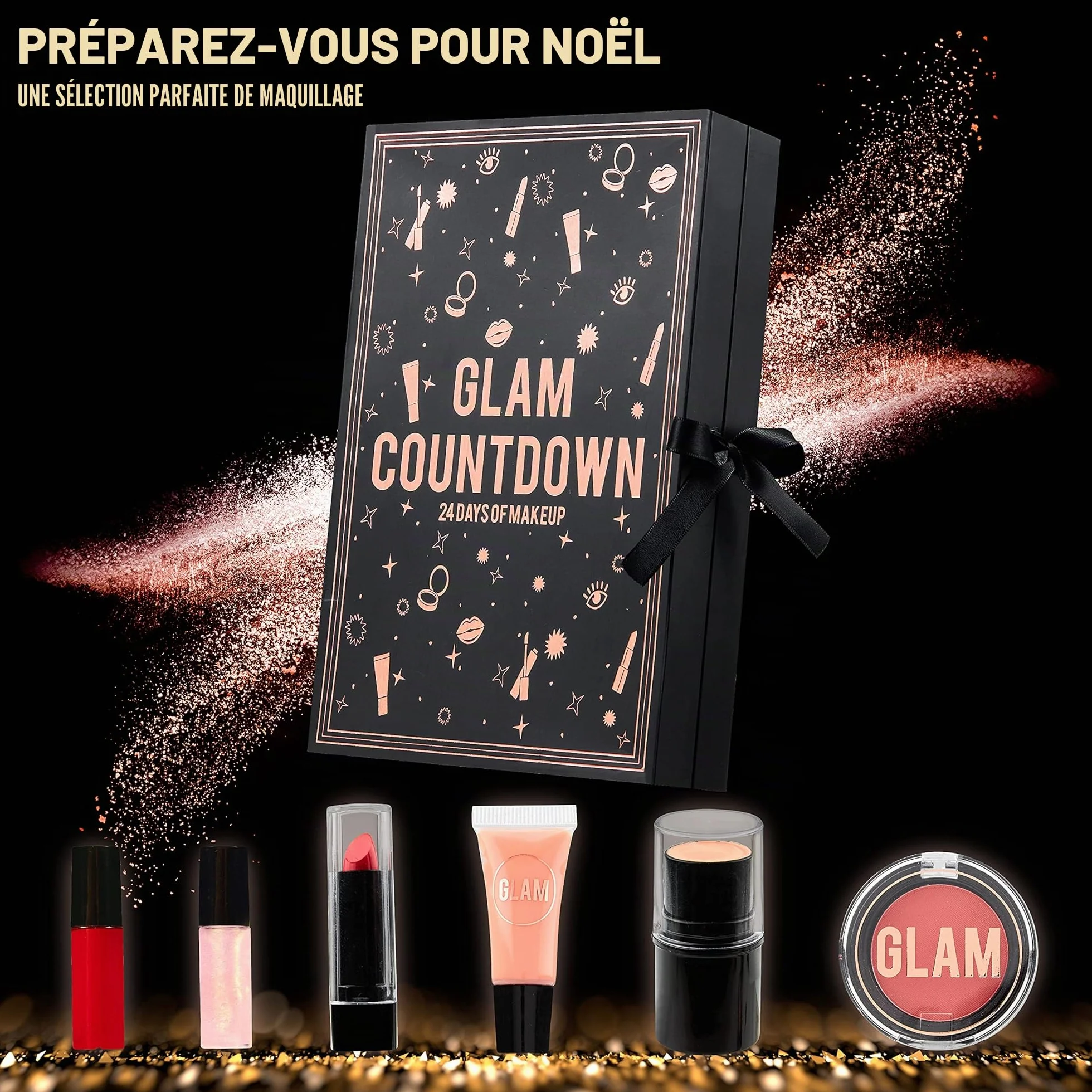 KreativeKraft Calendrier de l'Avent Beauté 2021 Coffret 24 Surprises Maquillage