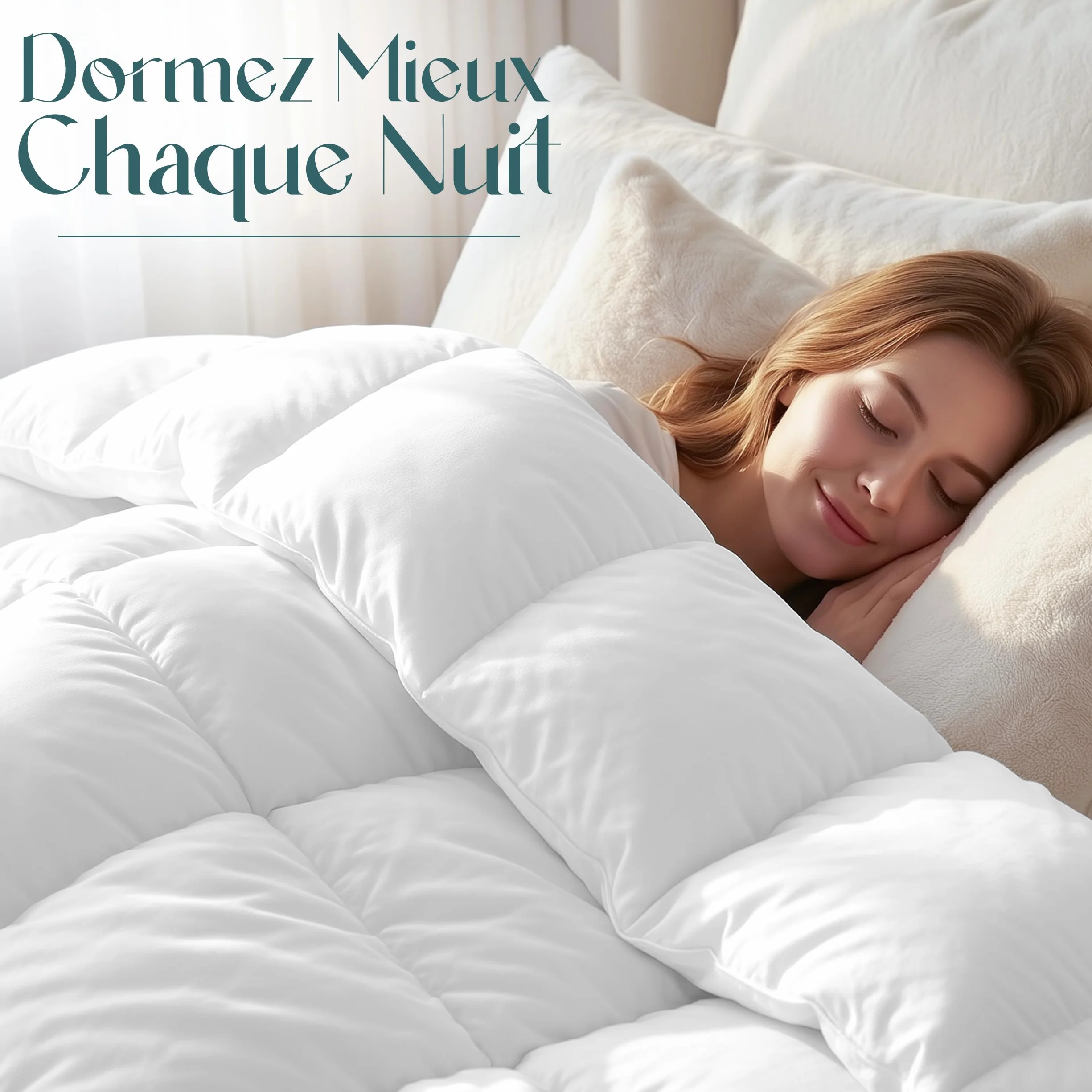 Utopia Bedding Couette Chaud 370 GSM 220x240 cm pour lit 2 Personne Blanc avec Onglets d'angle