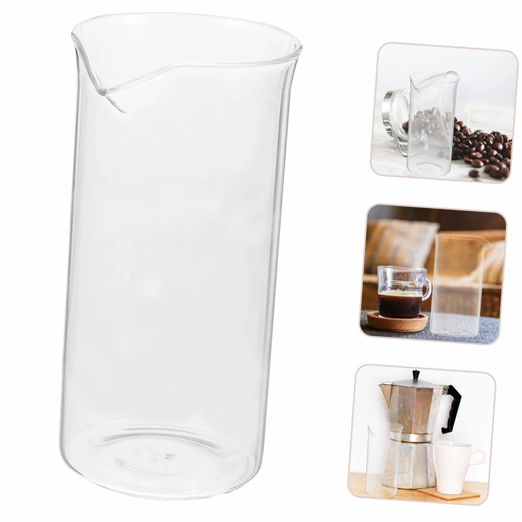 VOSAREA Tasse de Rechange pour Cafetière à Piston 350ml en Verre Bec Verseur